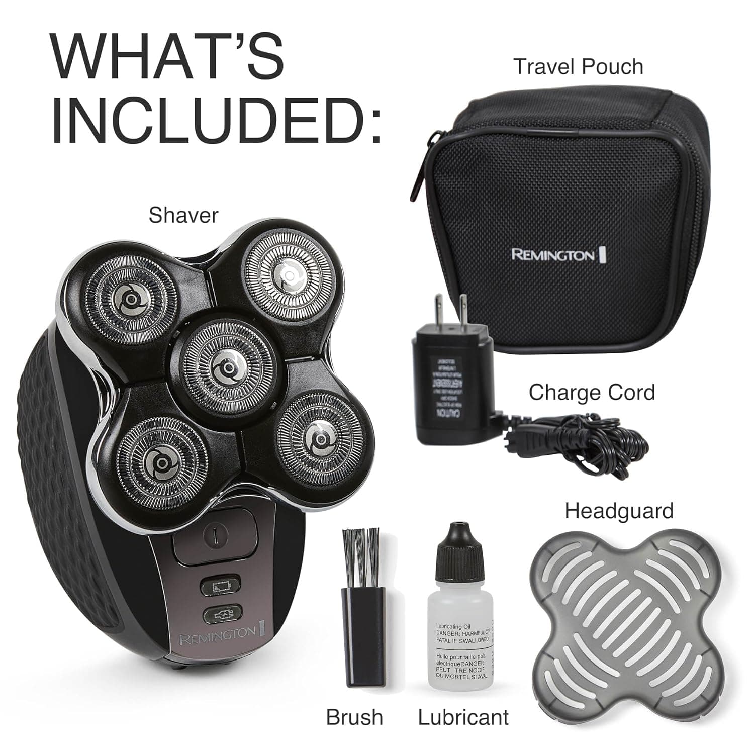 Remington XR7000 Balder Pro Rotary Shaver Rechargeable Waterproof Electric Razor for Men Cordless Lithium Power 5 Dual Track Flexing Heads and Pop-Up Trimmer Black Balder - XR7000A - Image 6