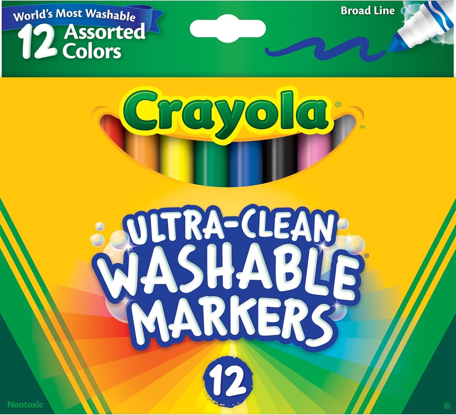Crayola Broad Line Markers (12 Count), Washable Markers for Kids, Assorted Colors, Arts & Crafts Supplies, For Coloring Books & Art Projects, Ages 3+ - Image 3