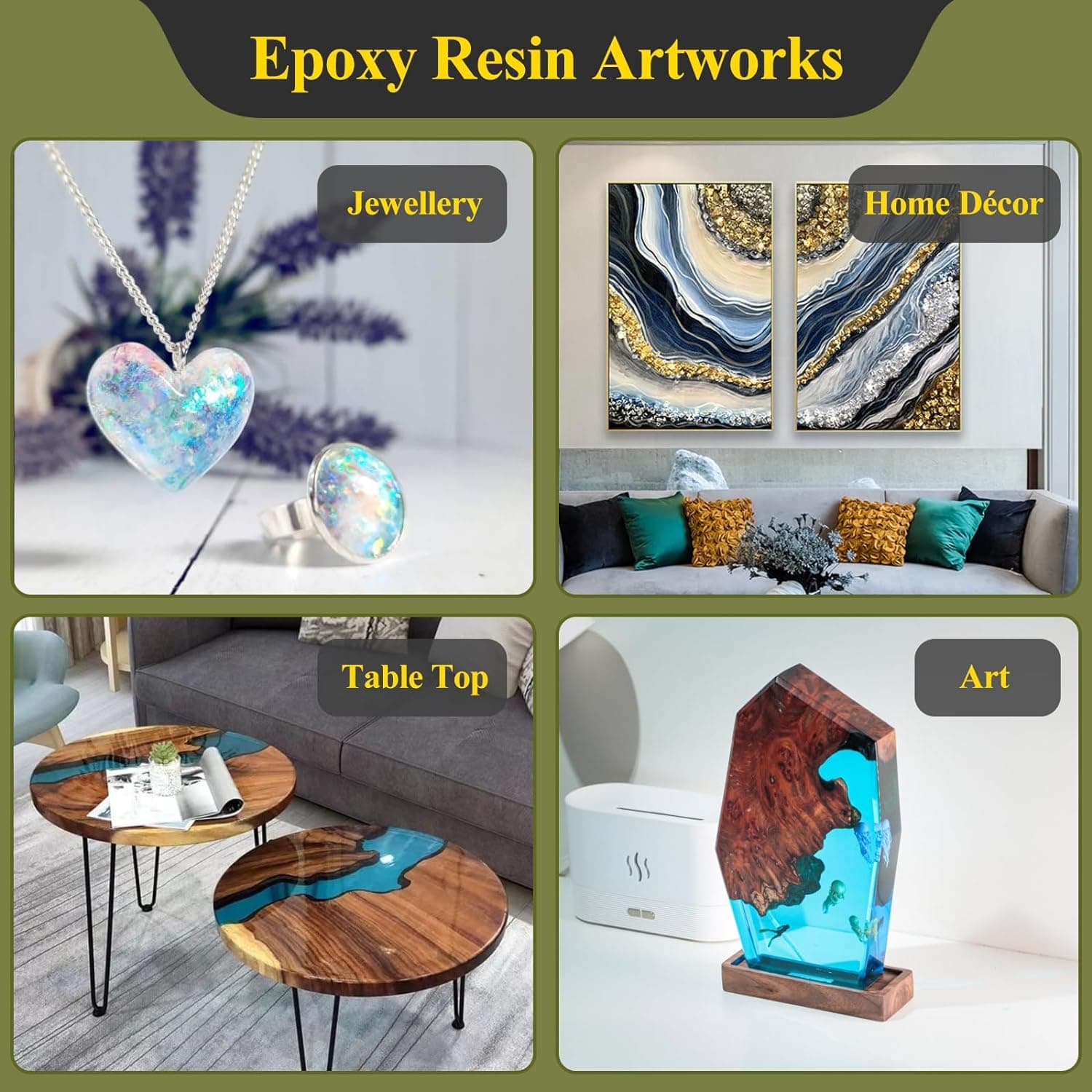 TAKIMO 1 Gallon 3×UV Resistant Resin Kit,No Bubble & Crystal Clear Epoxy Resin for Coating, Casting, Table Top,DIY, Bar Top, River Tables, Resin Art, Wood with High Gloss Finish - Image 7