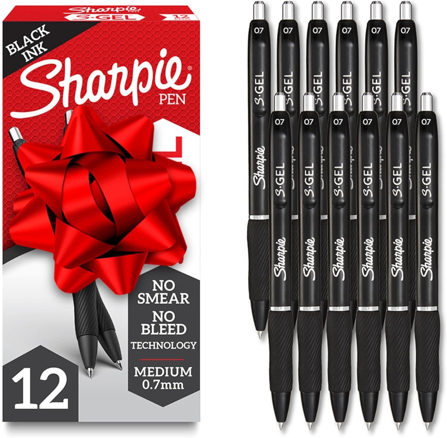 Sharpie S-Gel Gel Pens, Black Barrel, Medium Point (0.7mm), Black Gel Ink Pens, 12 Count - Home, Office, School, Journaling, Writing, Note-Taking, Teacher Supplies - Image 2