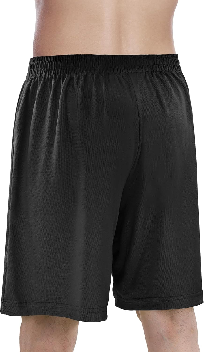NY Threads Men's Athletic Shorts Quick Dry Loose-Fit Lightweight Running Workout Gym Shorts with Pockets Large Black - Image 5