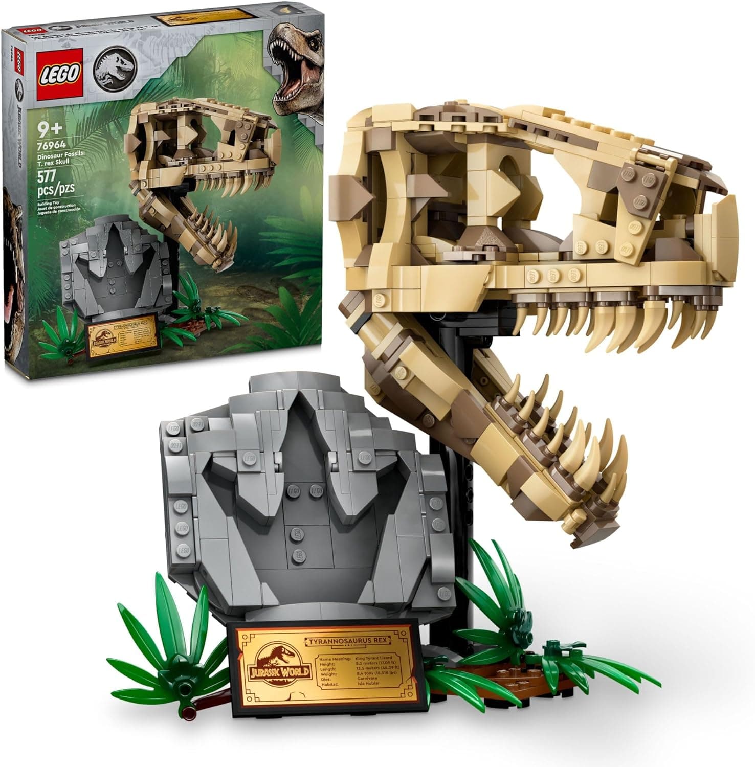 Amazon.com: LEGO Jurassic World Dinosaur Fossils: T Rex Skull Building Toy - Dinosaur Toy for Boys & Girls, Ages 9+ Years - Gift for Christmas - Display for Bedroom - 76964 : Toys & Games