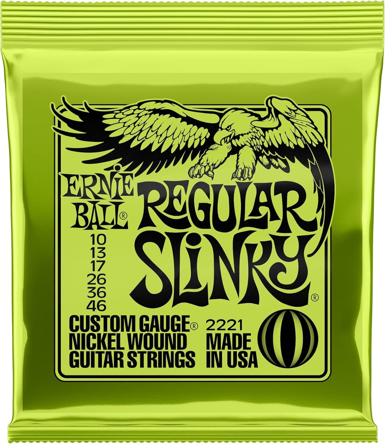 Ernie Ball Regular Slinky Nickel Wound Electric Guitar Strings, 10-46 Gauge (P02221) - Image 2