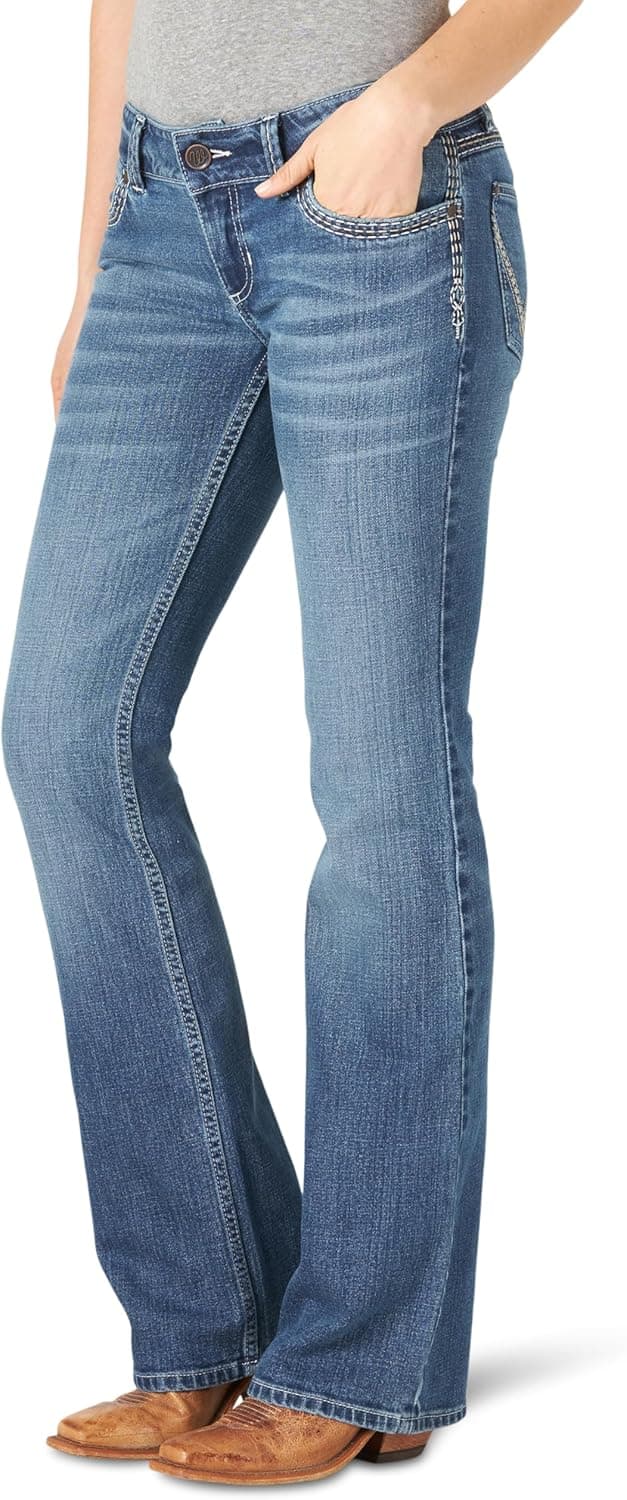 Wrangler Ladies Retro Sadie Boot Cut Jeans 7-34 Tiffany - Image 2