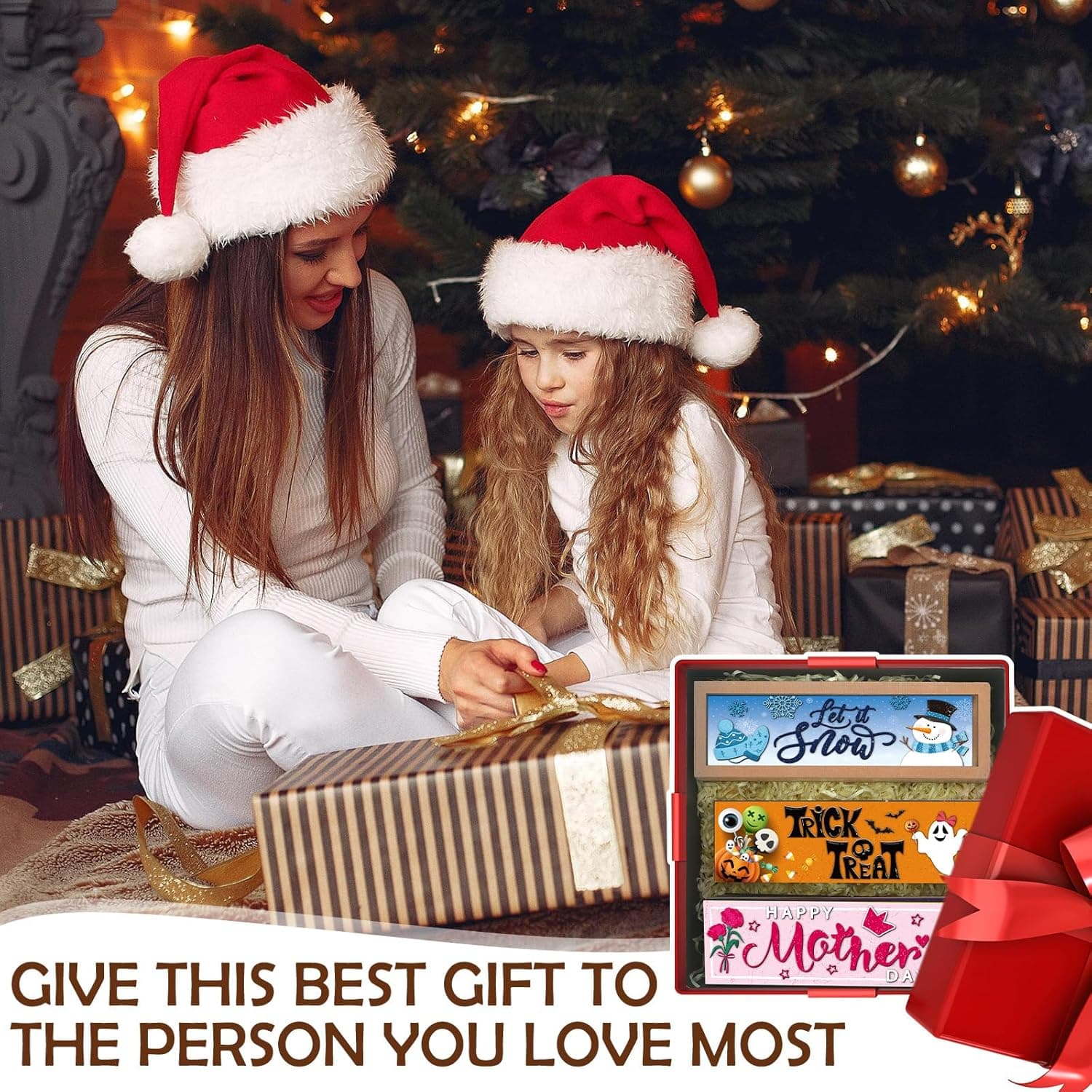 Barydat Interchangeable Season Sign Interchangeable Welcome Wood Sign for Table Decorative Seasonal Sign Decor with a Wooden Frame Wreaths for Fall Thanksgiving Halloween Autumn Decor Retro - Image 8