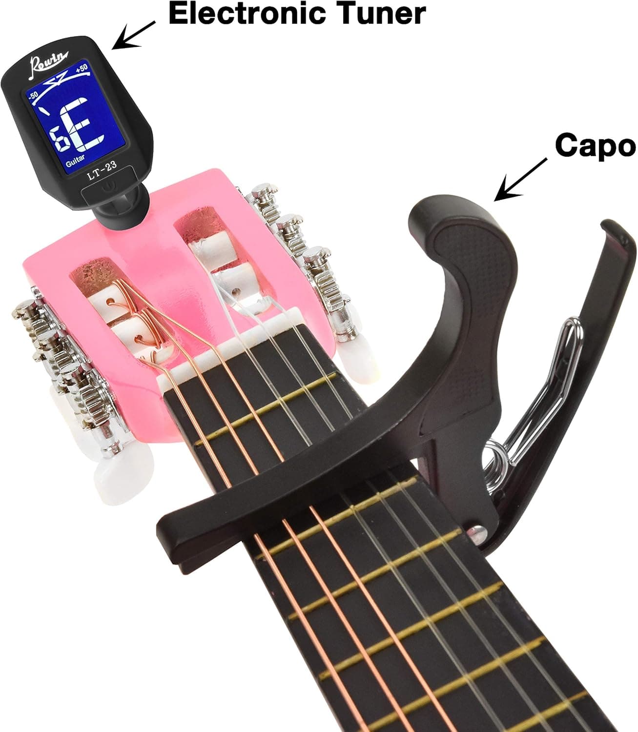 30" Wood Classical Guitar with Case and Accessories for Kids/Girls/Boys/Beginners (Pink) Right Pink - Image 3