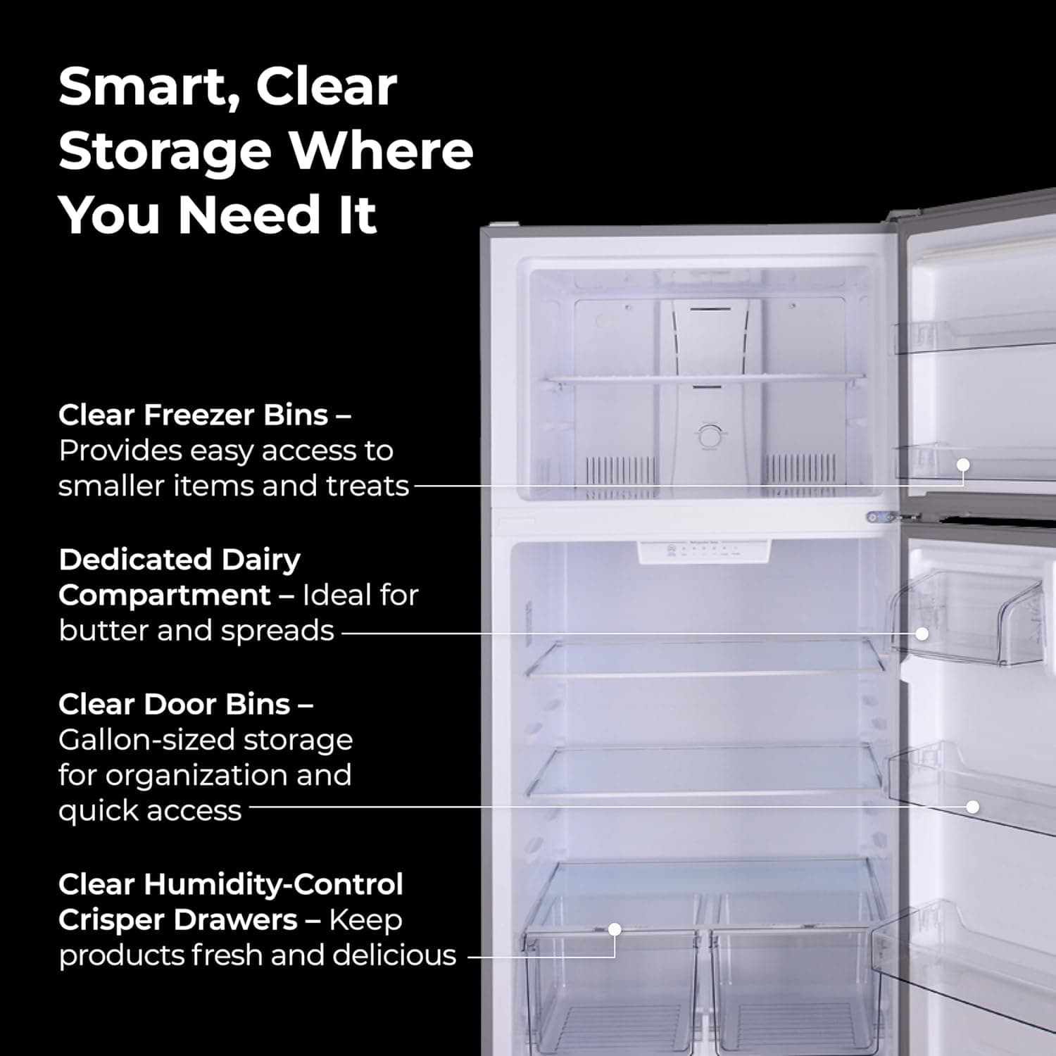 Kenmore 33 in. 20.5 cu. ft. Capacity Refrigerator/Freezer with Full-Width Adjustable Glass Shelving, Humidity Control Crispers, ENERGY STAR Certified, Fingerprint Resistant Stainless Steel 20.5 cu ft Fingerprint Resistant Stainless Steel - Image 6