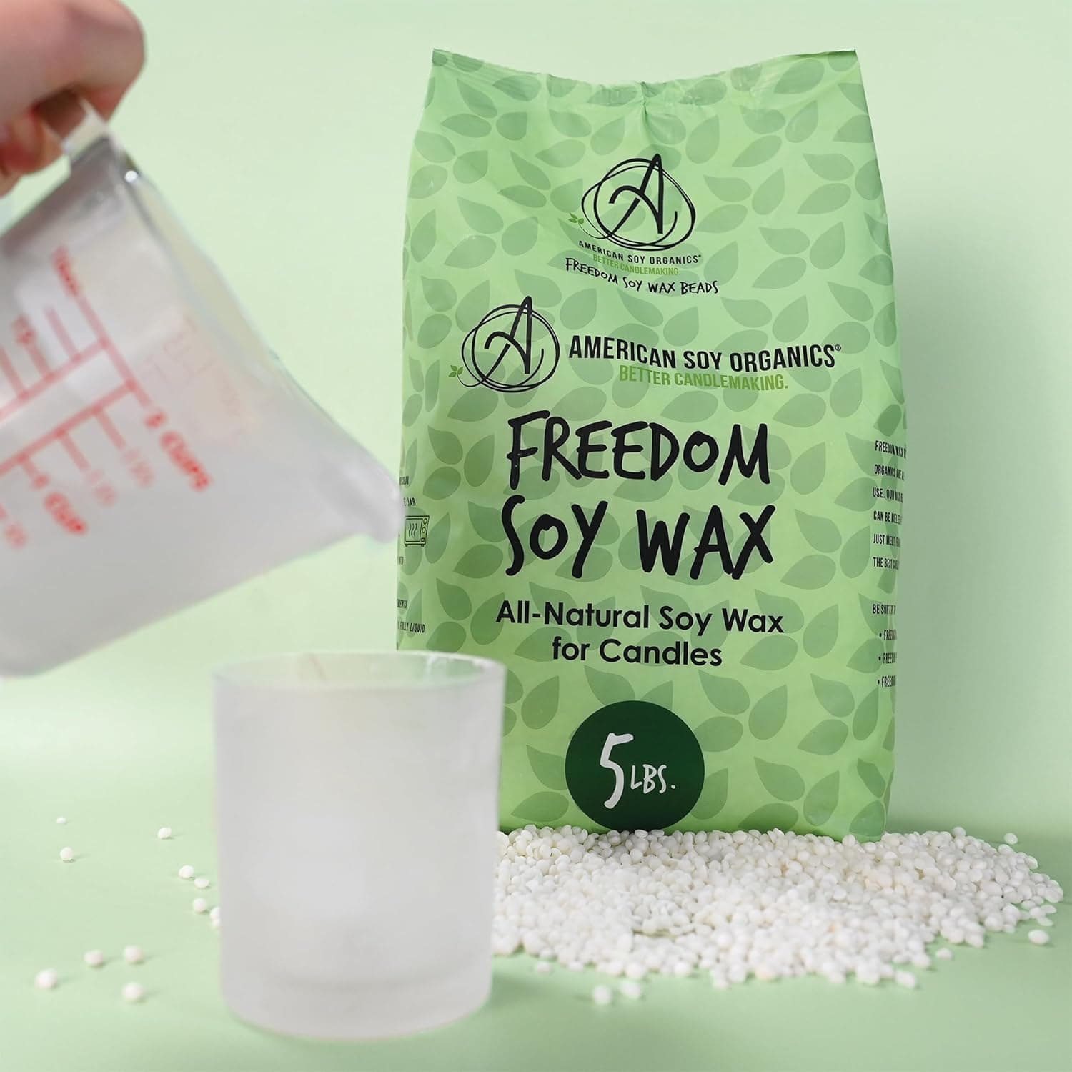 American Soy Organics Freedom Soy Wax Beads pour la fabrication de bougies - Fournitures naturelles pour la fabrication de bougies - Cire à bougie sans paraffine, sans cire d'abeille pour bougies en contenant, bougies chauffe-plat et fondants, 10 lbs 10lb - Image 11