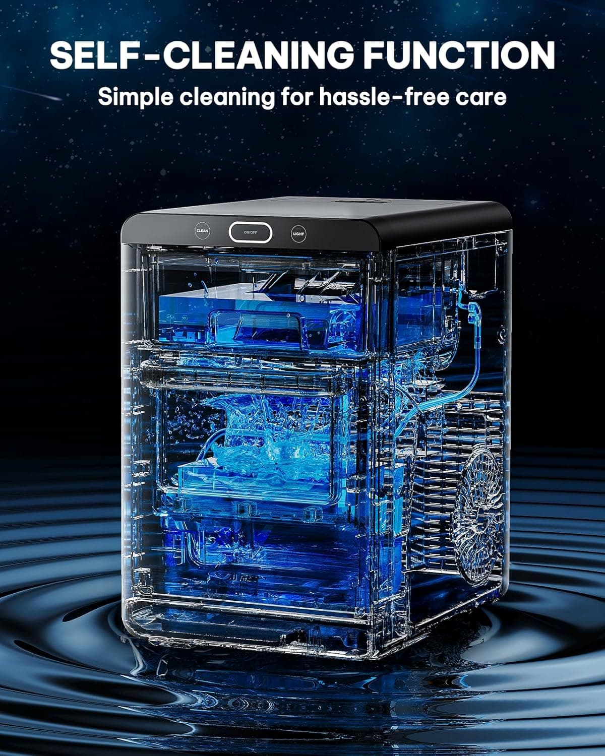 Silonn Nugget Ice Maker Countertop, Crushed Ice Maker & Pebble Ice Machine Produces 44lbs/24h with Front Pull-Out Water Tank & Removable Basket for Home/Kitchen, Stainless Steel Stainless Steel 44lbs - Image 7