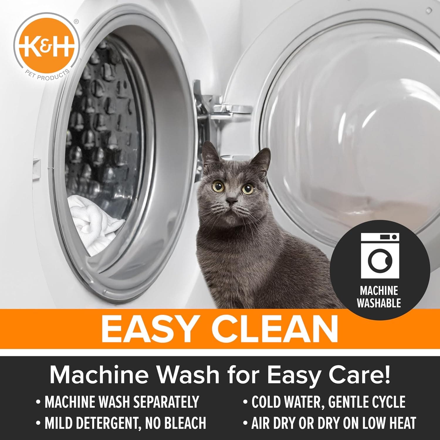 K&H PET PRODUCTS Self-Warming Cat Bed Pad, Self Heating Pad for Outdoor Cat Houses, Warming Mat for Indoor Pet Beds & Furniture, Reversible Blanket, Washable - Small 21 X 17in Oatmeal/Chocolate 21 X 17 Inches Recyclable Box Oatmeal/Chocolate - Image 6