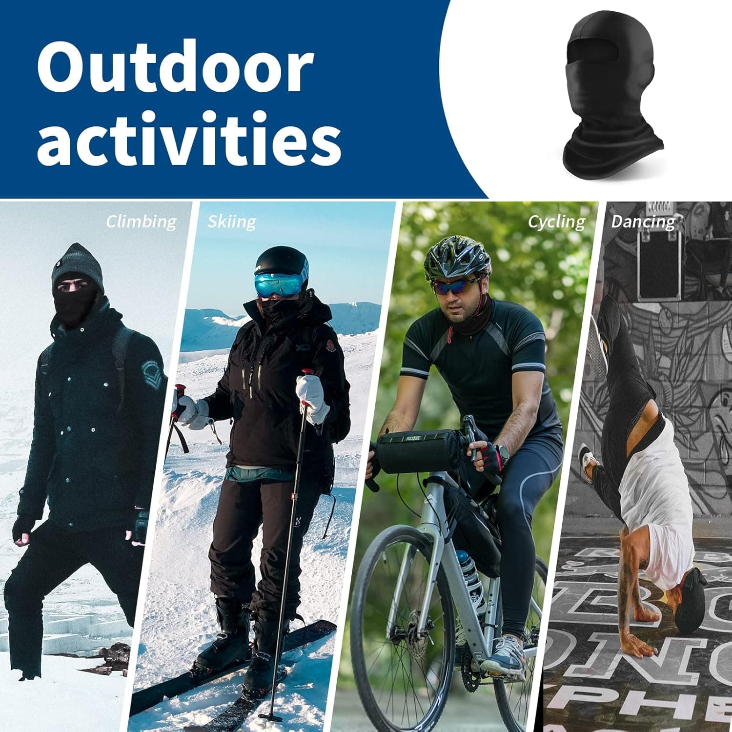 YESLIFE Balaclava Ski Mask for Men and Women, Winter Face Mask, Shiesty for Skiing, Snowboarding & Motorcycle Black - Image 4