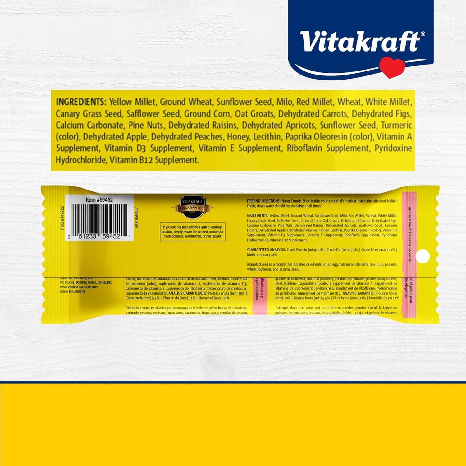 Vitakraft Crunch Sticks Cockatiel Treat - Apricot and Peach - Pet Bird Treat Toy, 3.5 oz - Image 9