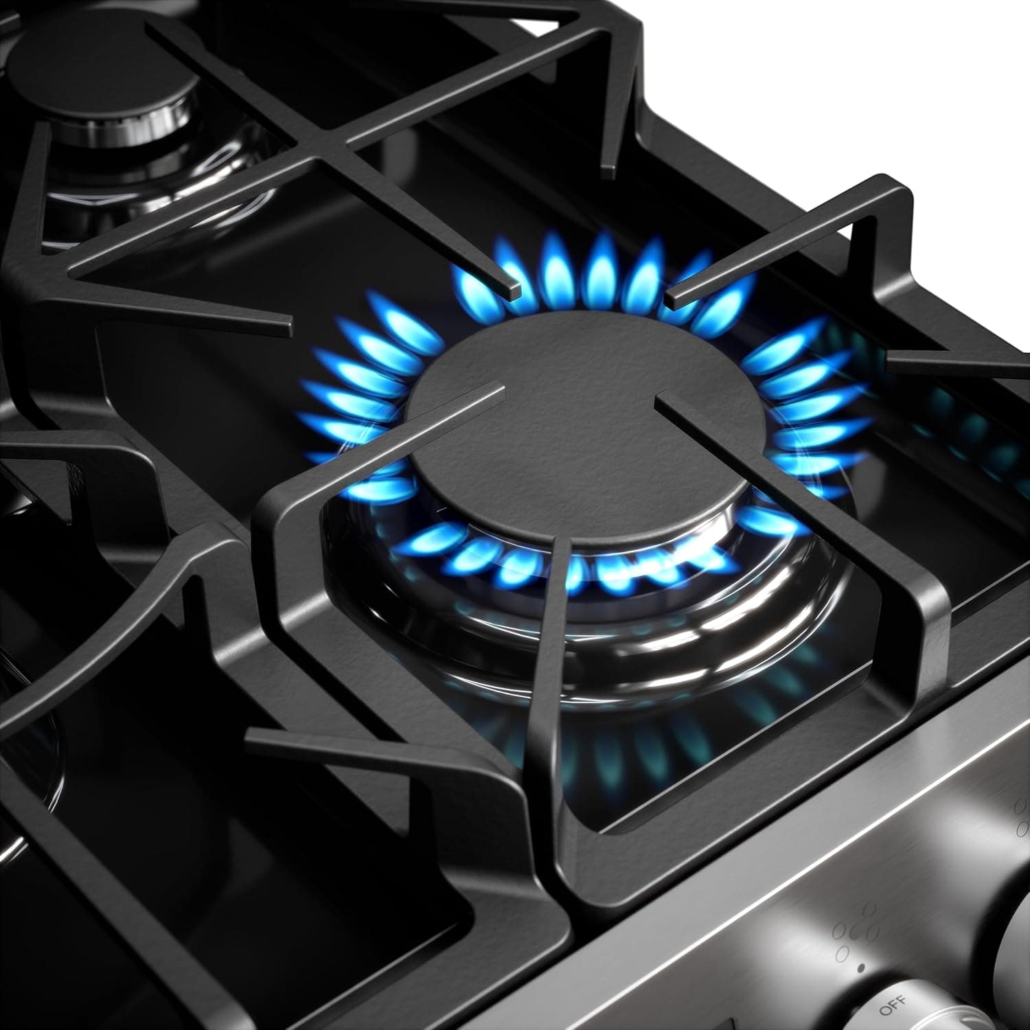 Kenmore Front Control Gas Range Oven with 5 Cooktop Burners, True Convection, Steam and Self Clean, Freestanding Stainless Steel Stove and Oven, 4.8 cu. ft. Capacity - Image 9