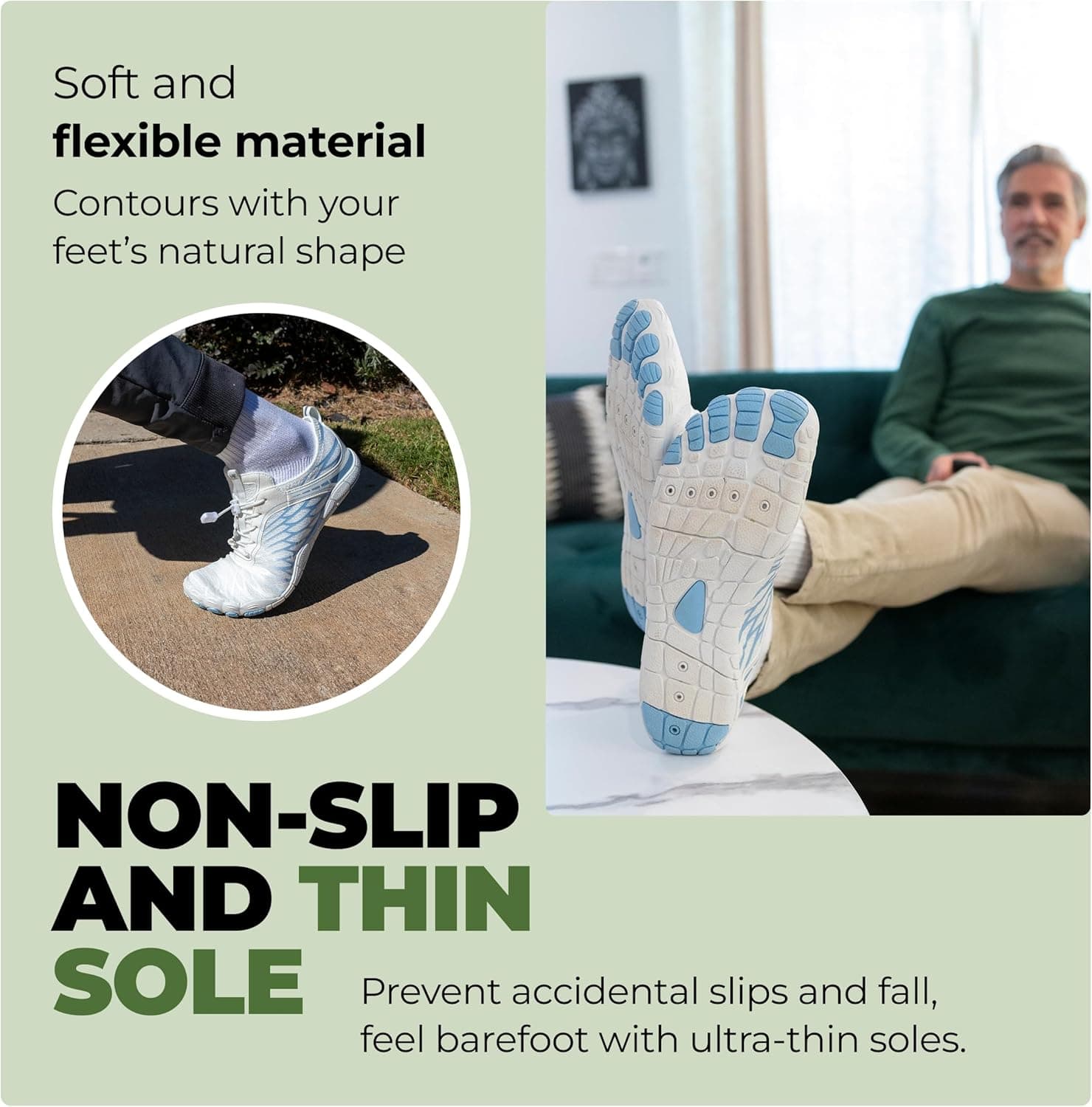 Hike Footwear Lazuli Pro Barefoot Shoes – Minimalist Lightweight Flexible Sneakers with Arch Support for Trail Running, Hiking, Gym & Everyday Walking (Unisex) 8-8.5 Wide Women/6-6.5 Wide Men Grey/Black - Image 4