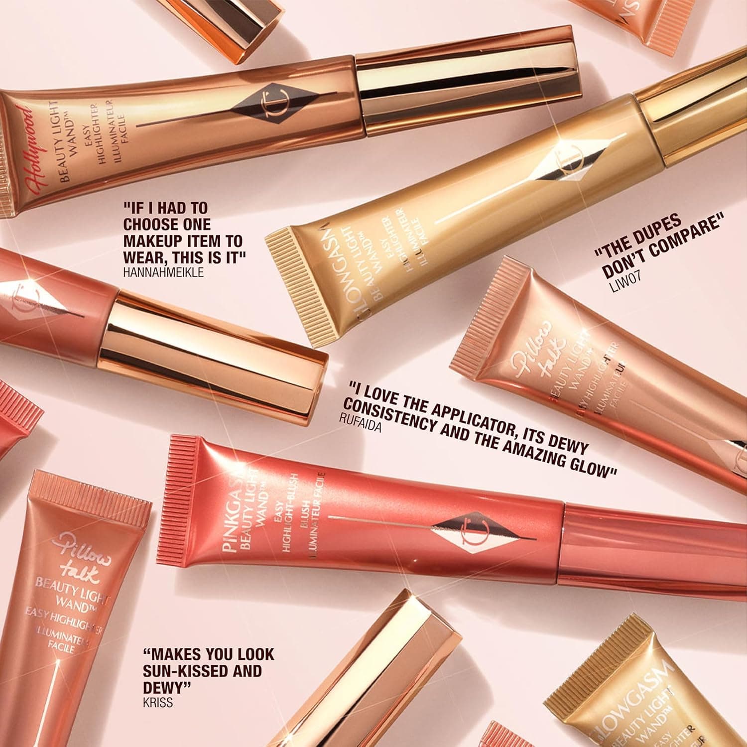 Charlotte Tilbury Beauty Light Wand Liquid Highlighter Makeup - Soft-Focus Highlighter & Blush for Cheeks - Pearlescent, Weightless Radiant Finish Pinkgasm - Image 10