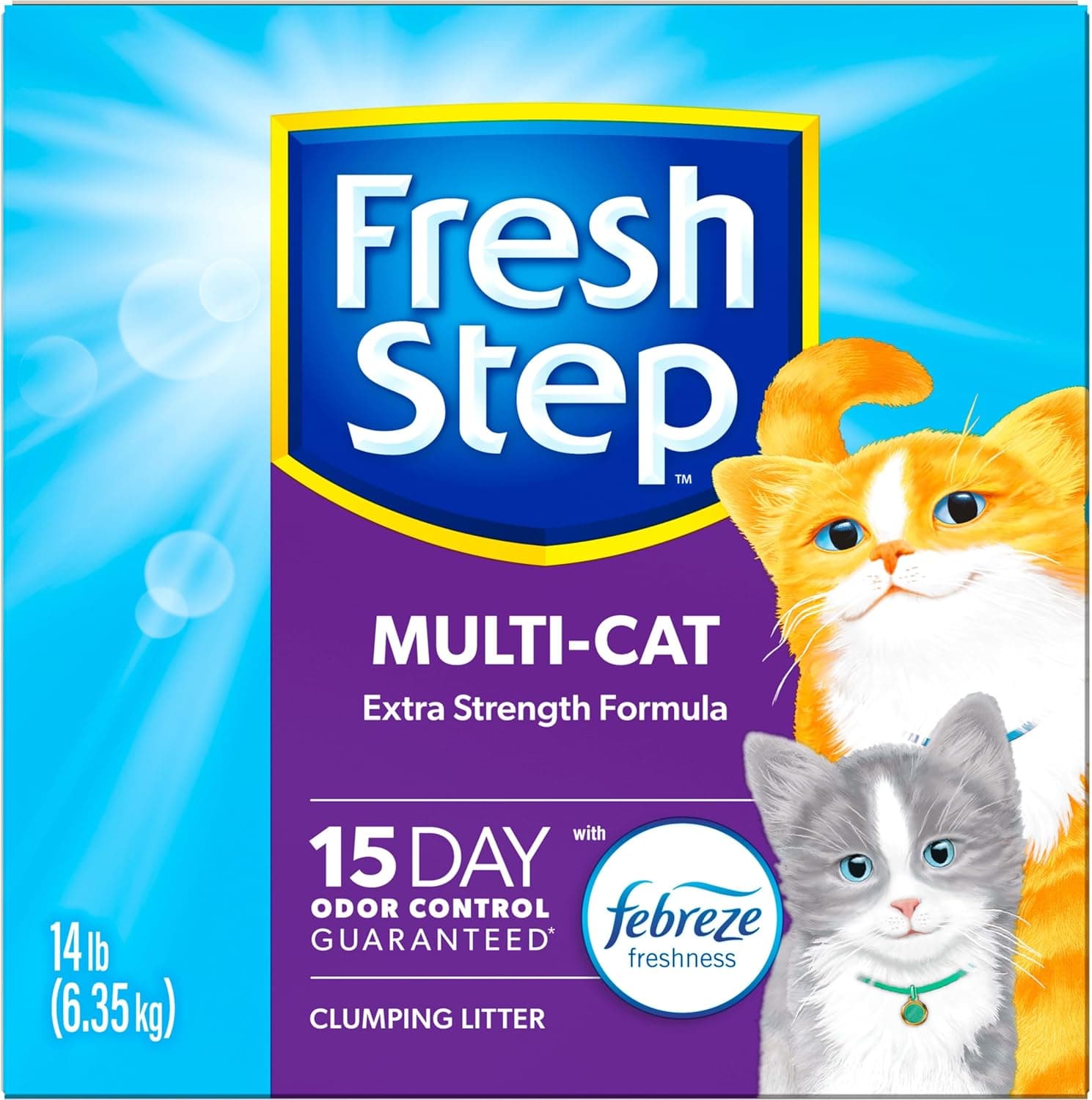 Fresh Step Clumping Cat Litter, Multi-Cat, Long Lasting Odor Control Kitty Litter with Activated Charcoal, Low Dust Formula, 14 lb Multi-Cat 14 lb - Image 14