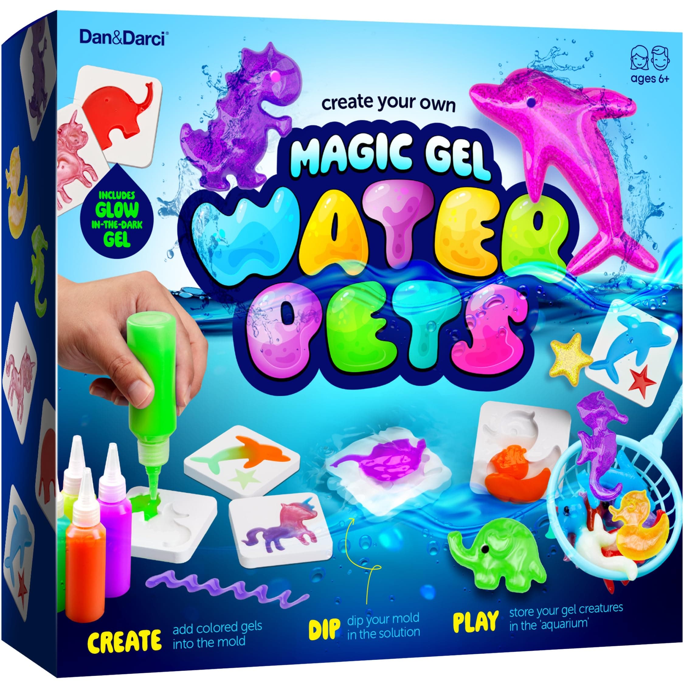 Dan&Darci Aqua Fairy Water Gel Kit for Kids - Magic Elf Toy Kits - Waters Pets - DIY Squishy Maker Set - Craft for Kids - Make Your Own Squishies Toys Crafts for Boys & Girls Multi-colored