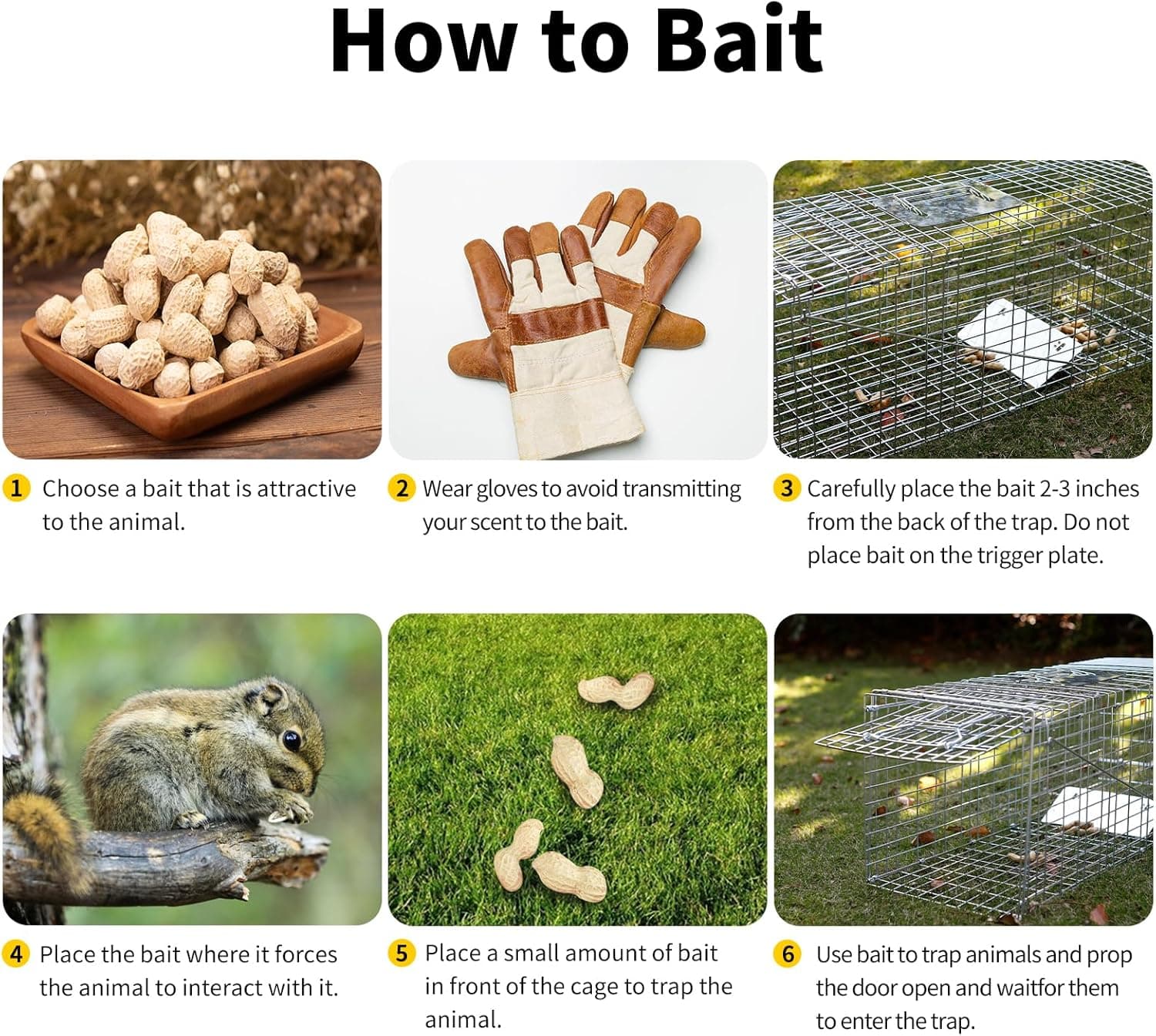 32" Live Animal Traps,Humane Animal Trap for Stray Cats up to 16.5 pounds, Raccoons, Squirrel, Skunk, Mole, Groundhog, Armadillo, Rabbit,Steel Foldable with Pedal Triggers - Image 5