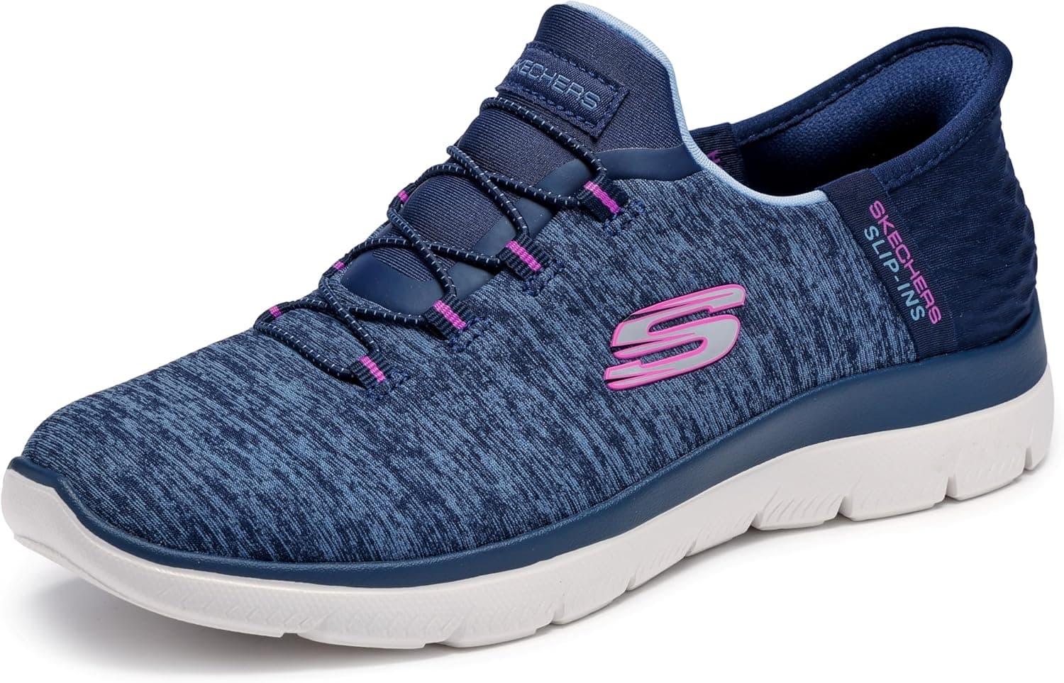 Skechers Women's Summits Dazzling Haze Hands Free Slip In Sneakers 12 Navy Purple - Image 2