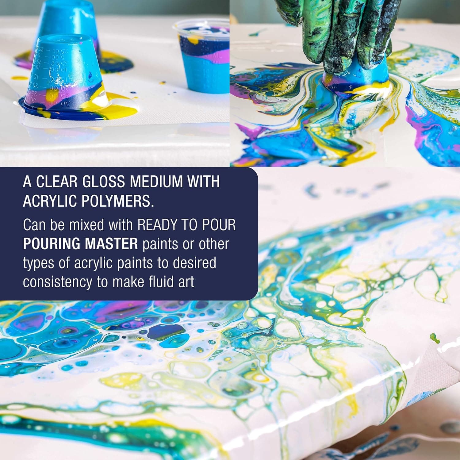 U.S. Art Supply Professional Gloss Pouring Medium 32oz (Quart) - Improves Paint Flow & Cell Effects Creator, Viscosity Adjuster for Art Acrylic Painting 32 Fl Oz (Pack of 1) - Image 6