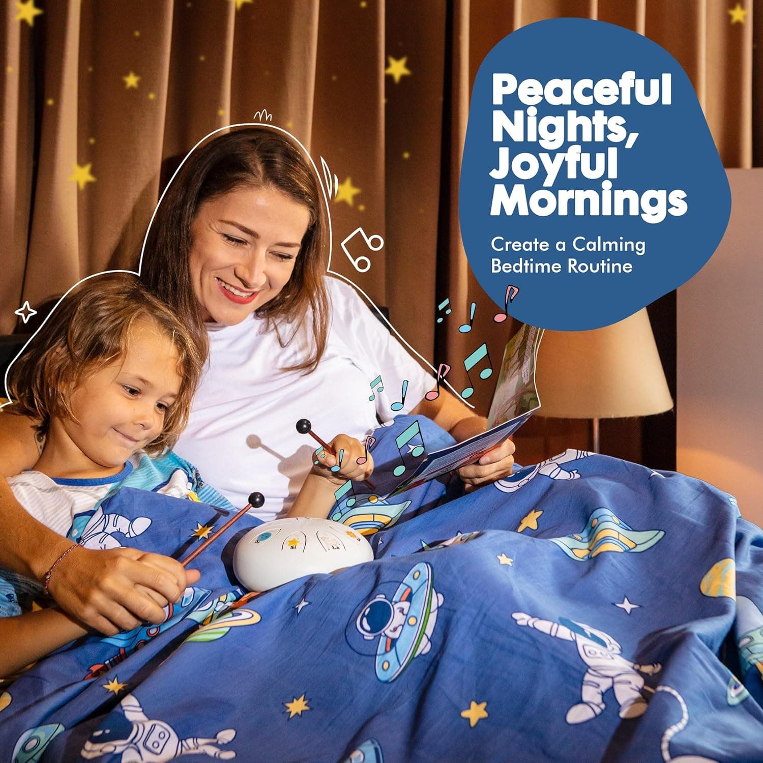 Steel Tongue Drum With Songbook And Bedtime Story - Kids Musical Instruments - Musical toys for toddlers, Dylan's Dream Drum 3 In 1 Handpan drum, 6 Inch 8 notes, Diatonic White Dylan's Dream Drum - Image 3