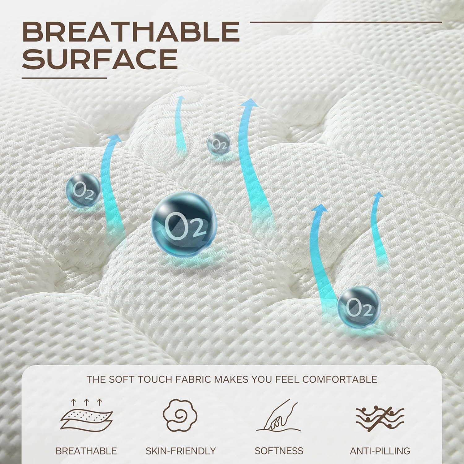 Hybrid Mattress Queen Size, 12 Inch Soft Queen Size with Hybrid Bed Mattress in a Box Pressure Relief, Cooling Farbic, Motion Isolation & Edge Support 12inch Soft Queen - Image 6