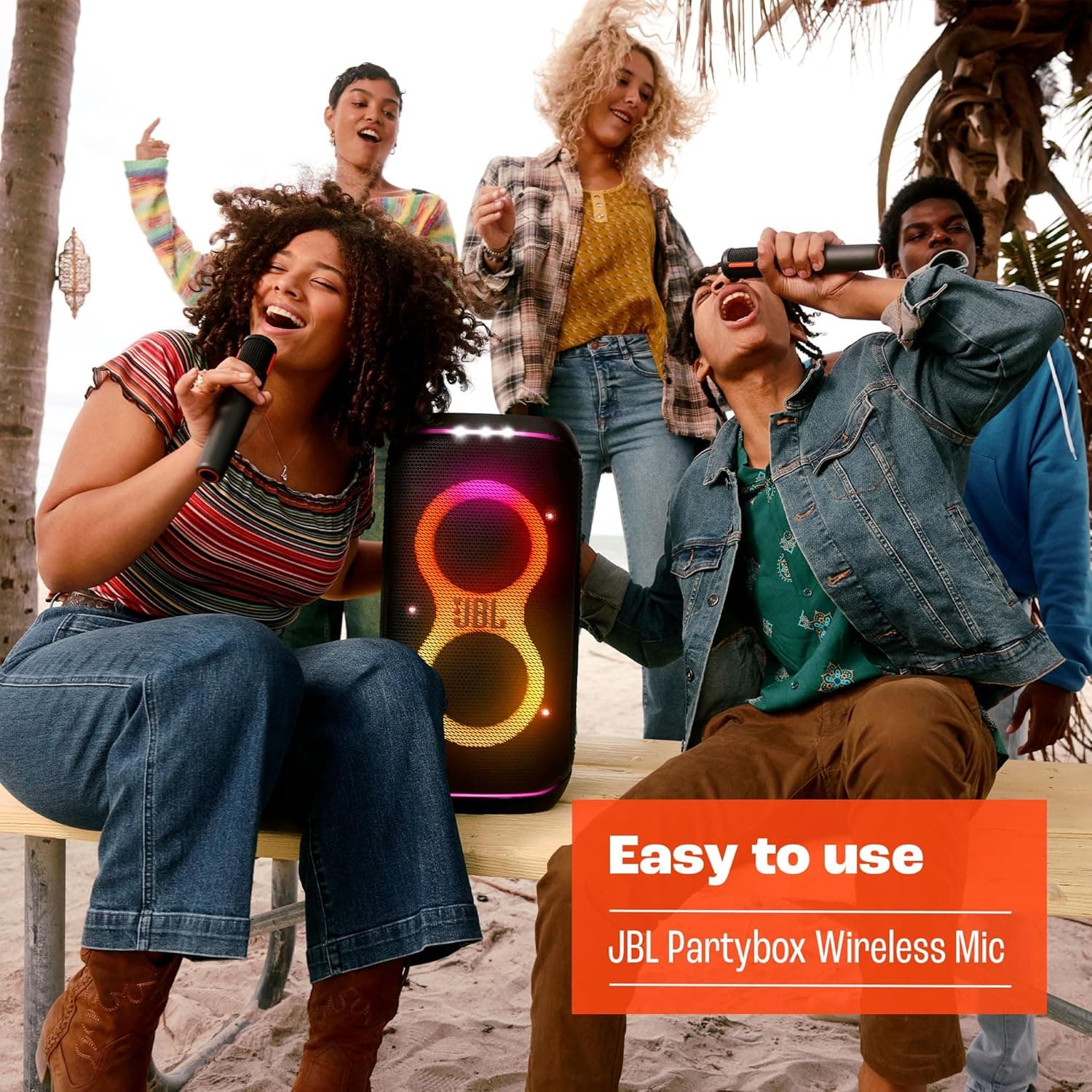 JBL PartyBox Wireless Mic - 2X Digital Wireless Microphones, Rechargeable Battery (20hrs - 700mAh), Clear Voice, Crisp Sound, Stable 2.4GHz Connection, Compatible with All PartyBox Speakers (Black) - Image 8