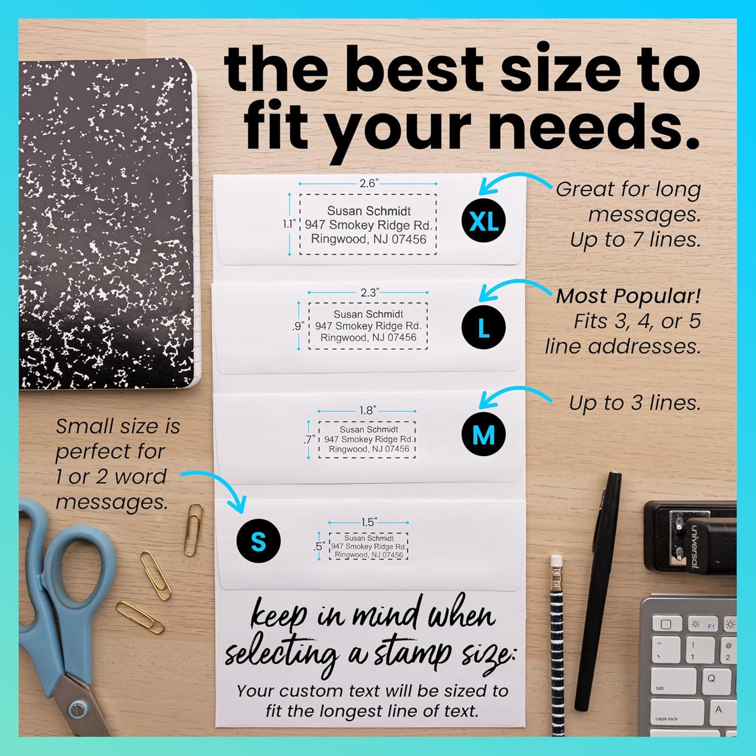 ExcelMark Sello Personalizado – Impresiones Claras y Nítidas – Sello de Caucho Autoinking Personalizado – Úsalo para Sello de Dirección y Más (Pequeño) - Image 5