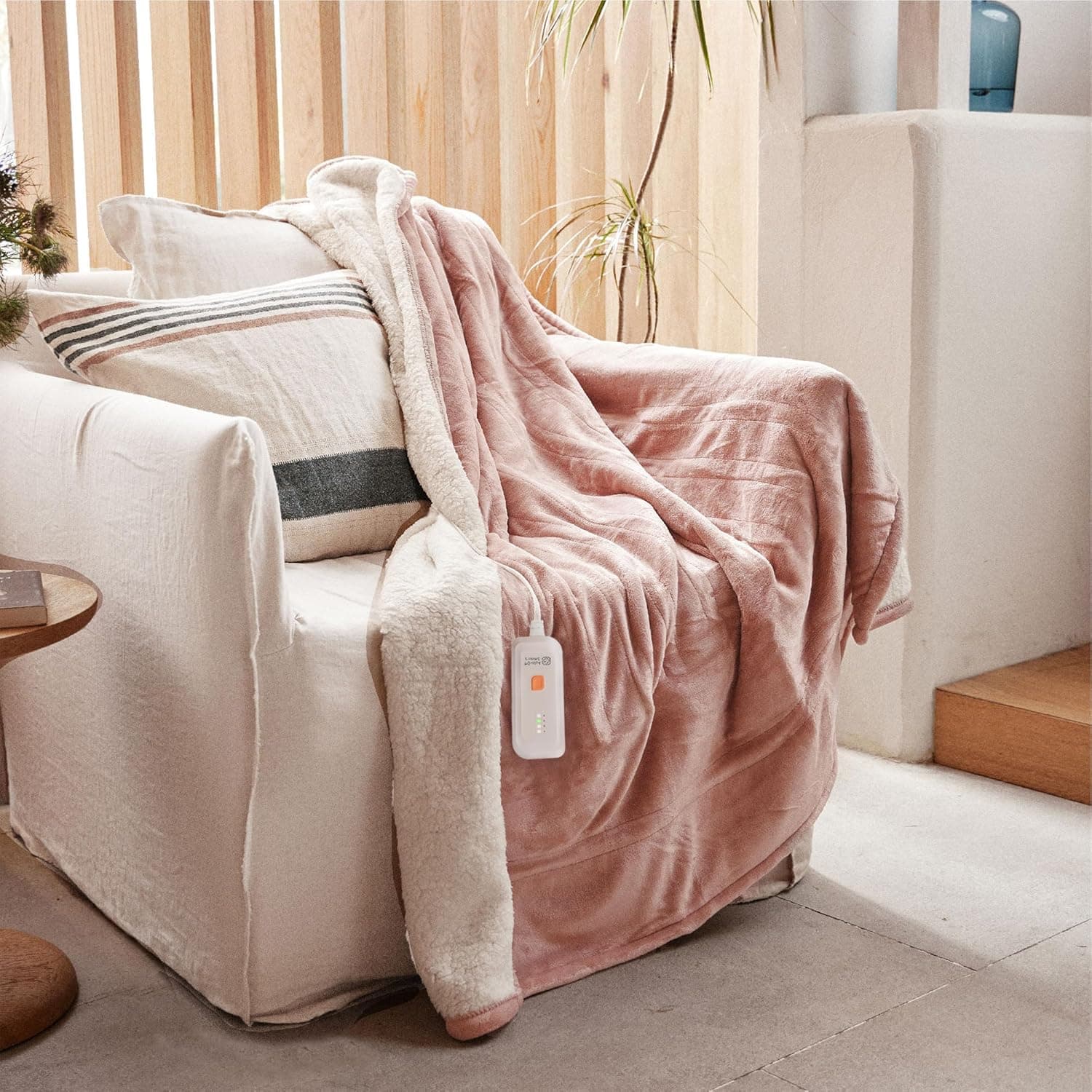 GOTCOZY Heated Blanket Electric Throw 50''X60''- Soft Silky Plush Electric Blanket with 4 Heating Level & 3 Hour Auto Off Heating Blanket, ETL Certified Machine Washable (Rose Dust) Rose Dust Throw - Image 2