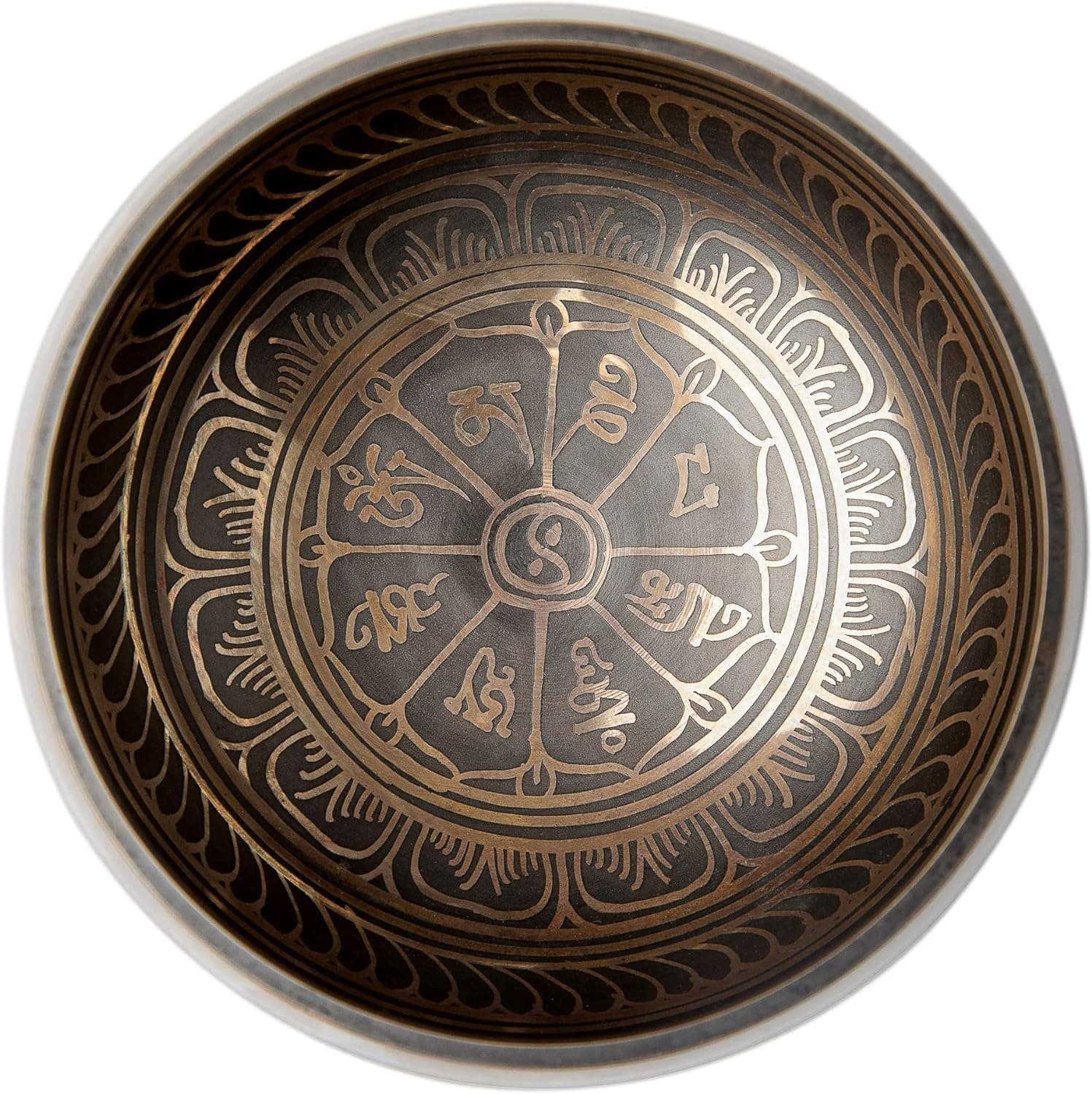 Premium Tibetan Singing Bowl Set – Handmade in Nepal Sound & Meditation Bowl – Spiritual Decor for Yoga, Wellness Spaces & Relaxation by Himalayan Bazaar (Brown & Red) Brown - Red 4 Inches - Image 4