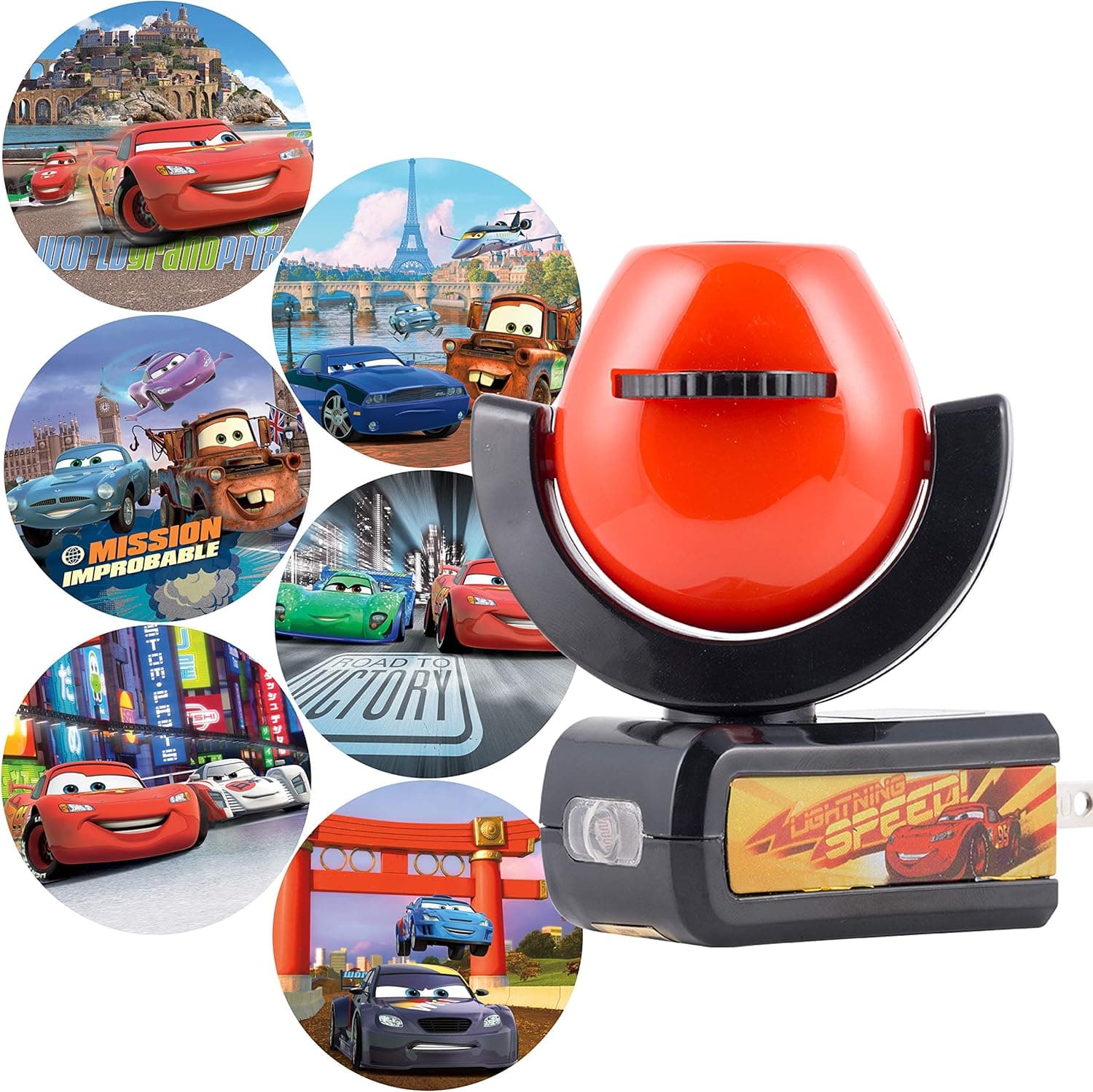 Projectables Pixar Cars LED Kids Night Light, Plug-In, Projector, Dusk-to-Dawn, Lightning McQueen, Galaxy Light, Hallway, Bedroom, Nursery, Playroom, Gaming Room, 11740 Black/Red - Cars 1 Pack - Image 2