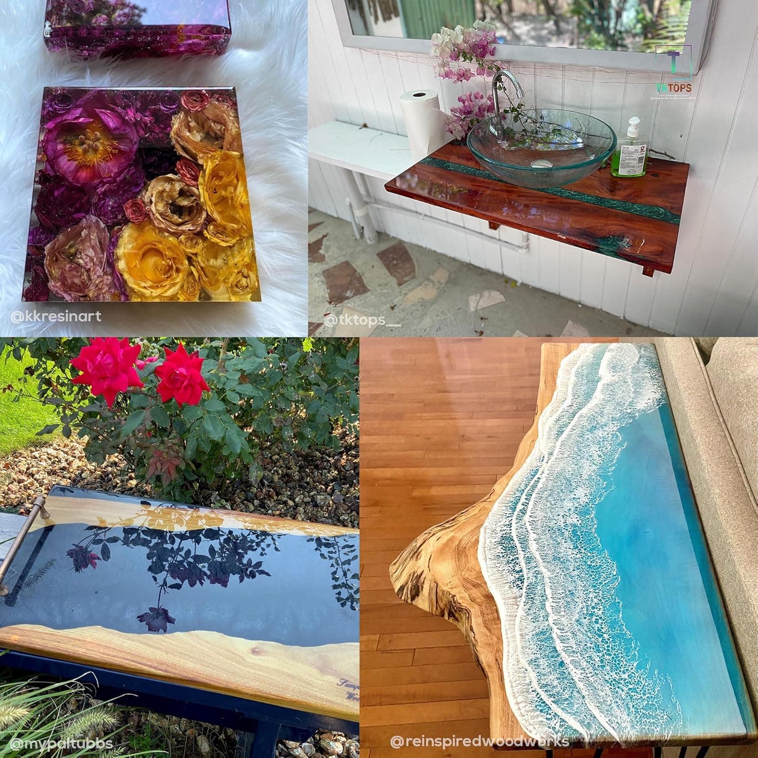 Table Top Epoxy Resin Superclear 2 Gallon | 256 oz Kit, Anti-Yellow Highest UV Impact Resistance, Food Safe Epoxy, Crystal Clear Gloss, Bubble Free, Bar & Surface Coat, Tumblers, Wood, DIY - Image 7