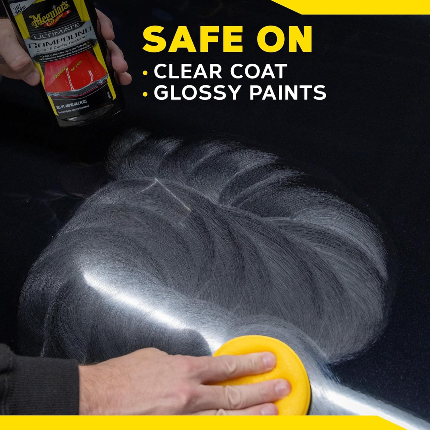 Meguiar’s Ultimate Compound, Pro-Grade Car Scratch Remover for Paint Correction, Removes Swirls and Defects While Restoring Gloss and Shine, Christmas Gifts for Car Guys, 15.2 Oz - Image 9