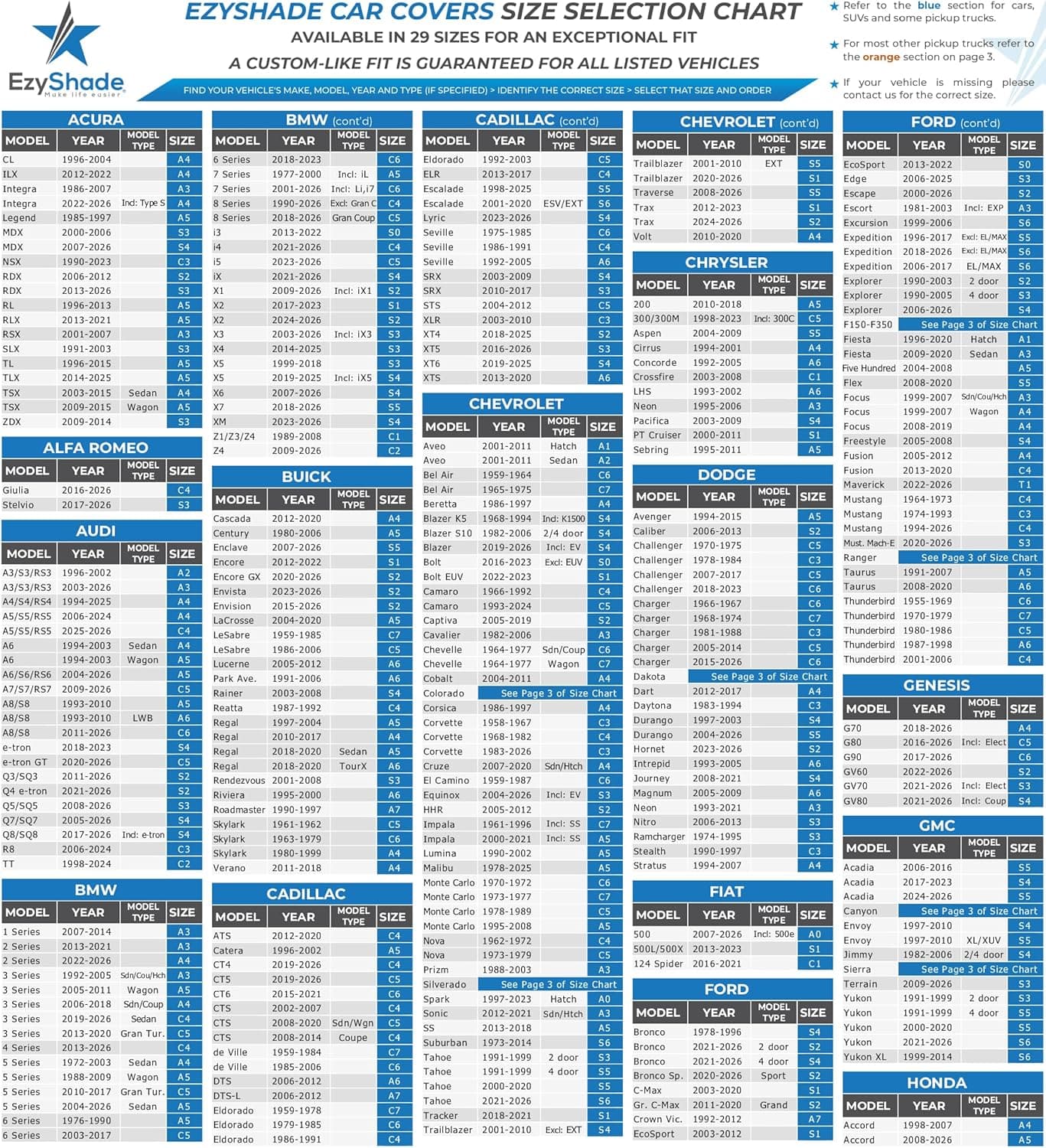 EzyShade 10-Layer Car Cover Waterproof All Weather - See Vehicle Size-Chart - Car Covers for Automobiles & Car Snow Cover - Full Exterior Covers - Winter Rain Sun SUV Sedan. Size A4 (See SizeChart) Reflective A4 - see Vehicle Size Chart - Image 4