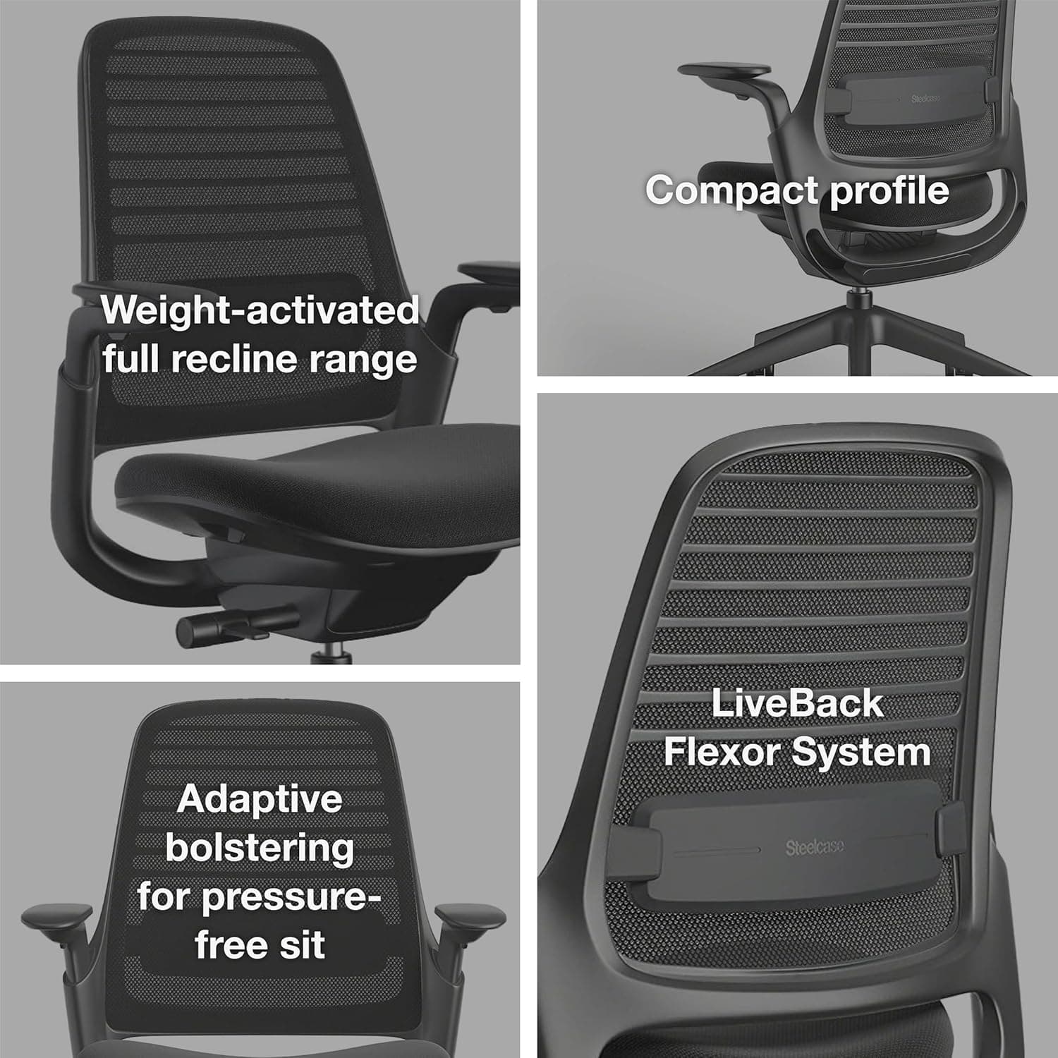 Steelcase Series 1 Office Chair - Ergonomic Work Chair with Wheels for Hard Flooring - Helps Support Productivity - Weight-Activated Controls, Back & Arm Support - Easy Assembly - Tangerine Tangerine Hard Floor Casters Chair - Image 7