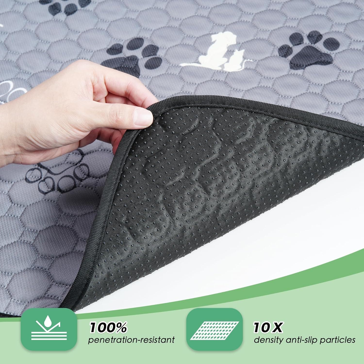 Washable Pee Pads for Dogs, 4 Pack Absorbent Reusable Training Dog Pads Pet Puppy Pads, Non-Slip Potty Pads for Whelping, Playpen, Crate, Bed, Grey 18"x24" Gray 18"x24"(Pack of 4) - Image 4