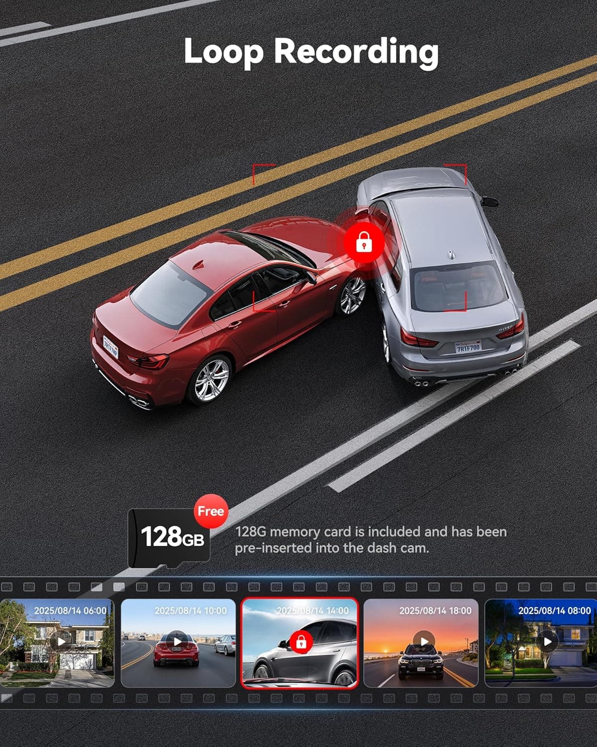 REDTIGER 4K Dash Cam Front Rear, STARVIS 2 Sensor, Free Card Included, 5.8GHz WiFi-20MB/s Fast Download, Dash Camera for Cars with GPS, WDR Night Vision, 170°Wide Angle, 24H Parking Mode(F7NP) - Image 8