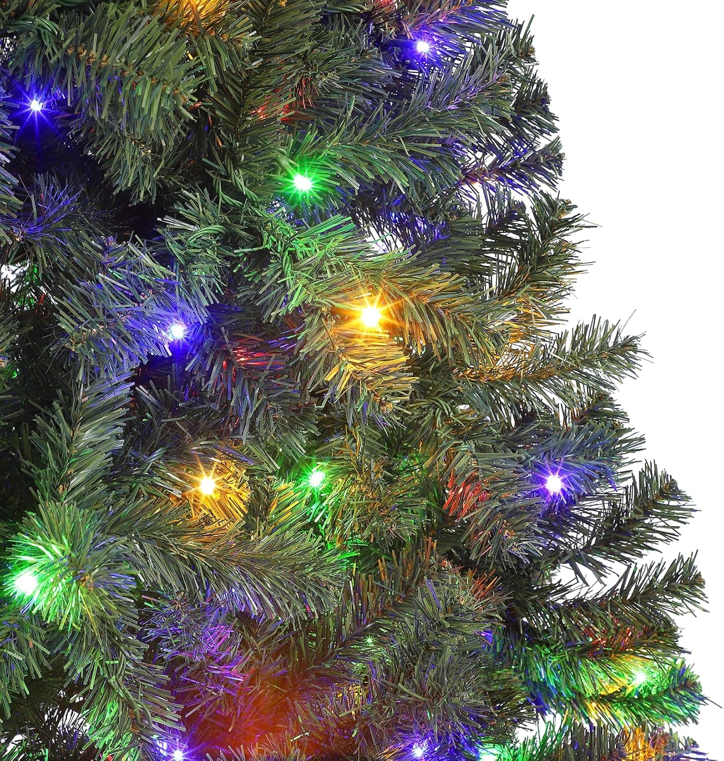 7.5ft Prelit Christmas Tree - Fluffy Fraser Fir with 600 Multicolor Lights & 9 Modes, Hinged Branches & 1300 Tips, Artificial Christmas Tree Includes Stand with Foot Switch for Holiday Home Decor Forest Green With Multicolor Light 7ft 6in - Image 5