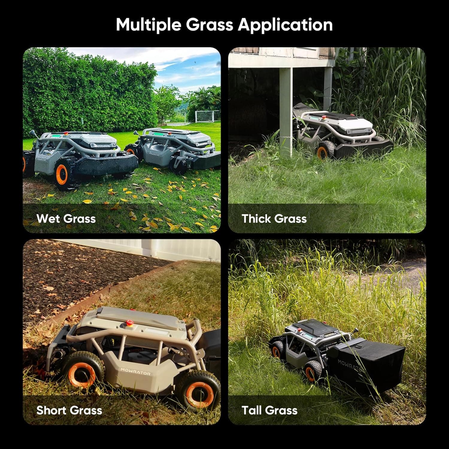 Remote Control Lawn Mower S1 4WD 56V18Ah, Multi-Functions RC Lawn Mower with 1.5-4.3 Inch Cutting Height 21 Inch Real Blade for 75% Slope(37°) with Mowing 1.12 Acres - Image 9