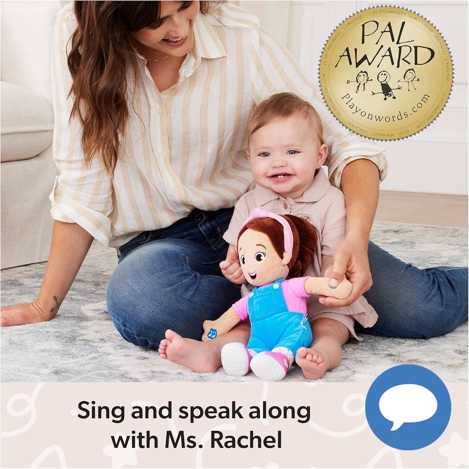 Ms. Rachel Speak & Sing Doll 16” Tall Interactive Toy with 4 Songs & 16+ Phrases, Toddler Toys for Girls & Boys Ages 6 Months to 3+ Years Speak N Sing Doll - Image 4