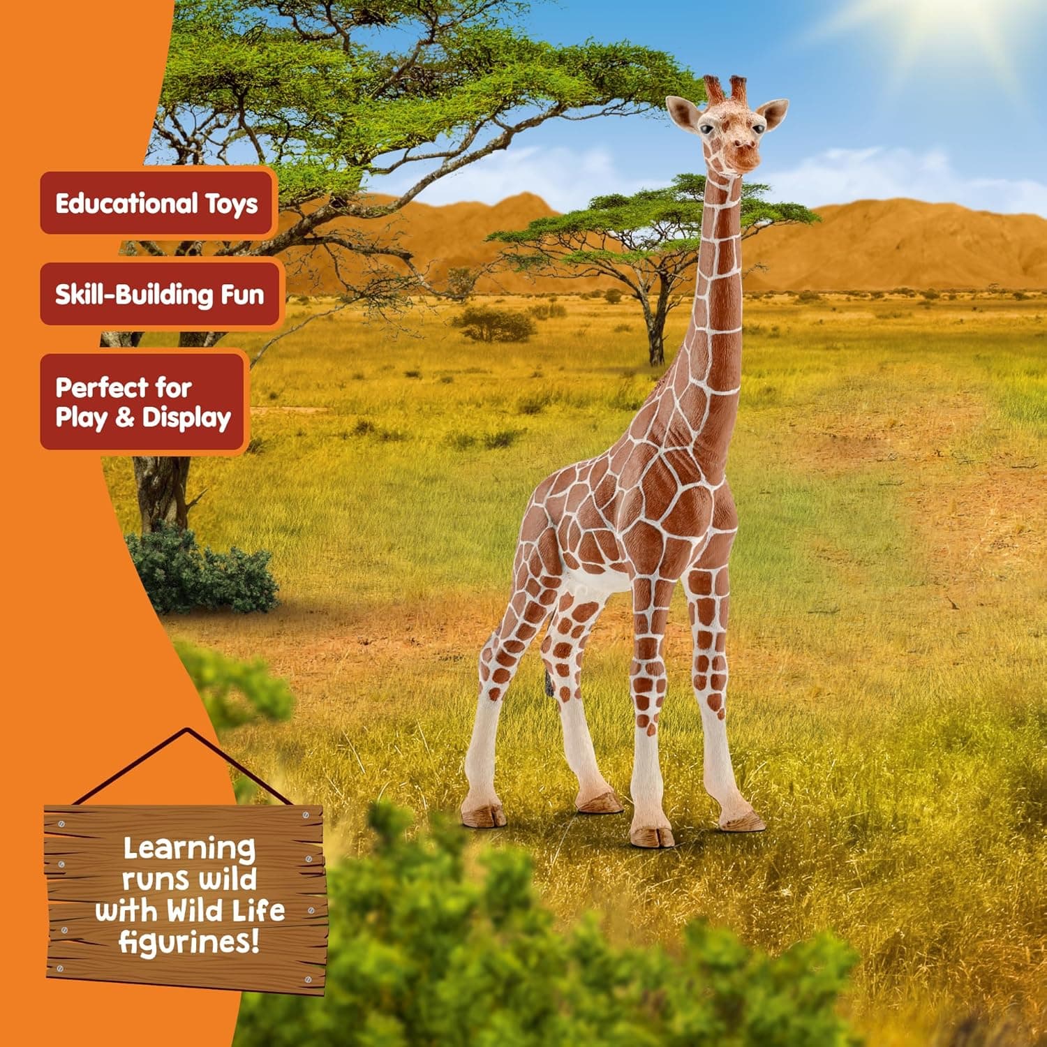 Schleich Wild Life Realistic Female Giraffe Animal Figurine - Authentic Detailed Wild Female Giraffe Toy for Boys and Girls Education Imagination and Play, Highly Durable Gift for Kids Ages 3+ - Image 7