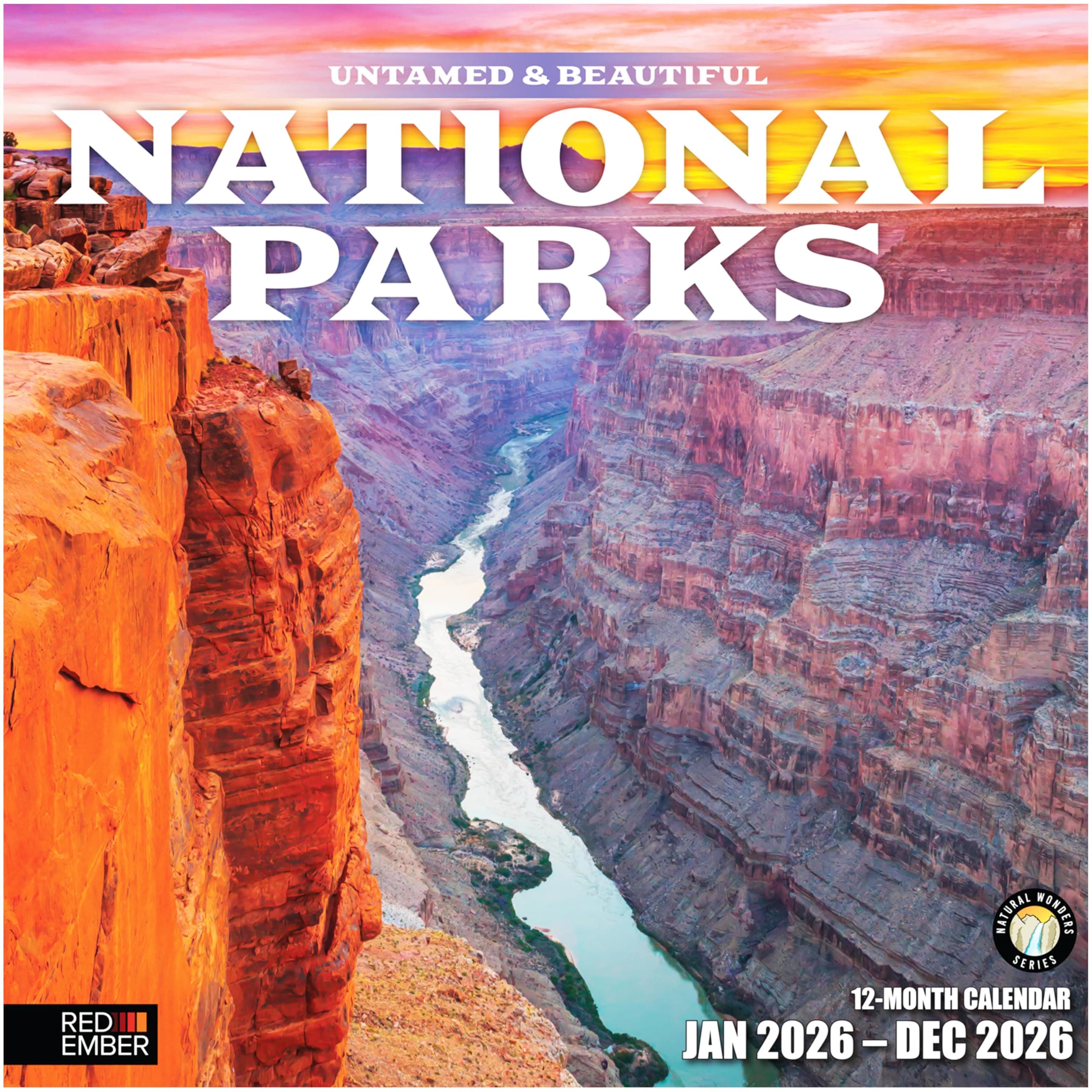 RED EMBER Untamed & Beautiful National Parks 2026 Wall Calendar 12 Month | 12" x 24" Open | Thick & Sturdy Paper | Holiday Gift | Nature Calendar 2026 01 Untamed & Beautiful National Parks New 2026