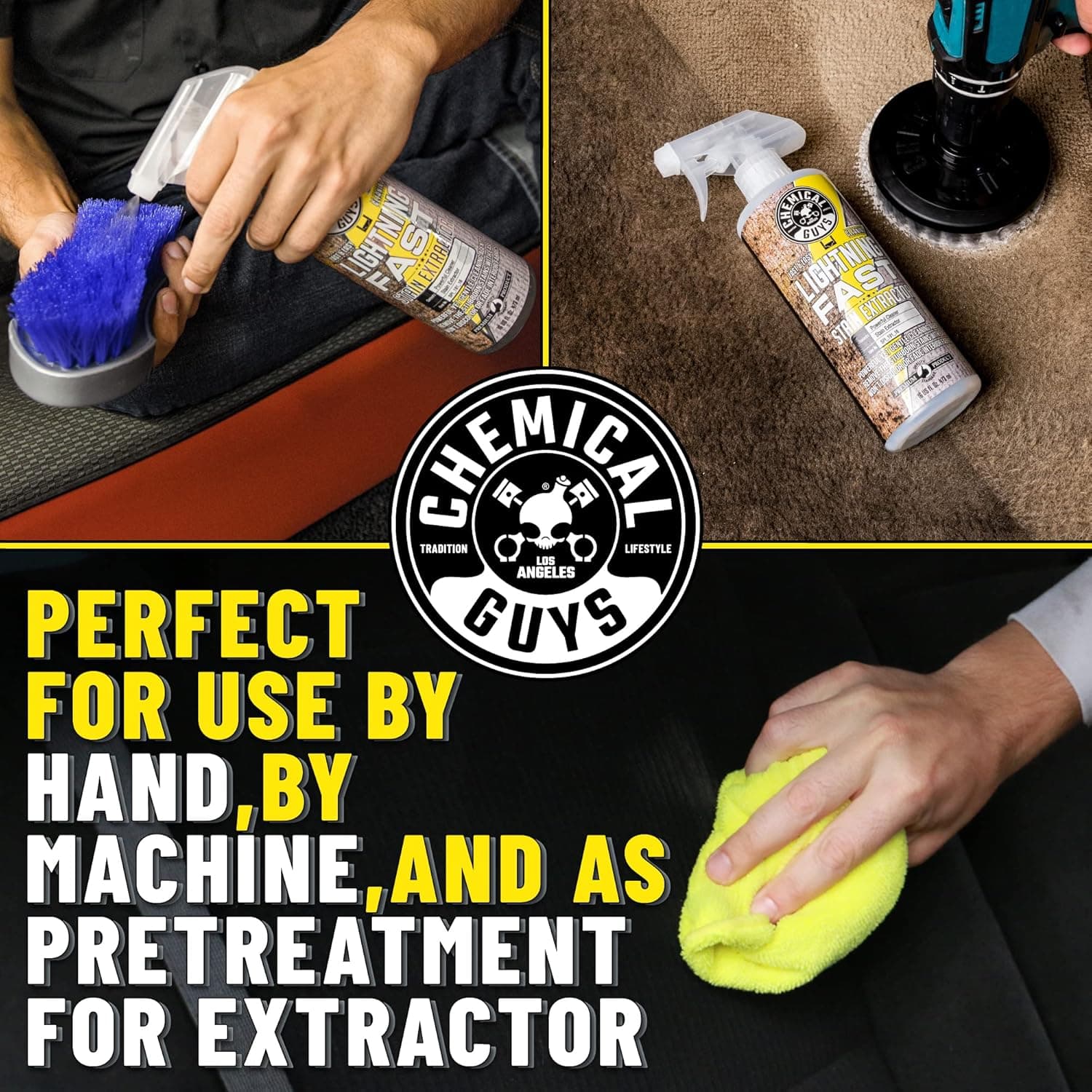 Chemical Guys Lightning Fast Carpet and Upholstery Stain Extractor - Chemical Guys Carpet Cleaner, Great for Fabric, Upholstery, Cars, Home, Office, Furniture, and More, Fresh Scent - 16 oz - Image 9