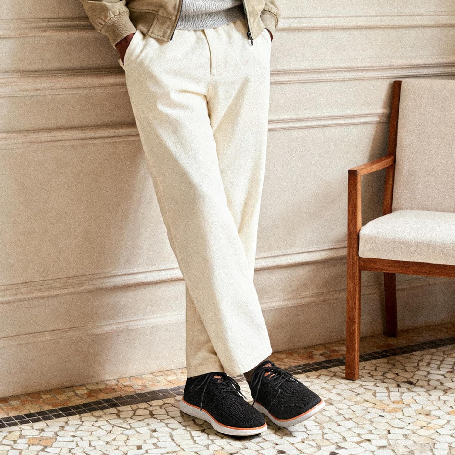 Bruno Marc Men's KnitFlex Breeze Mesh Sneakers Oxfords Lace-Up Lightweight Casual Walking Shoes 11 Black - Image 4