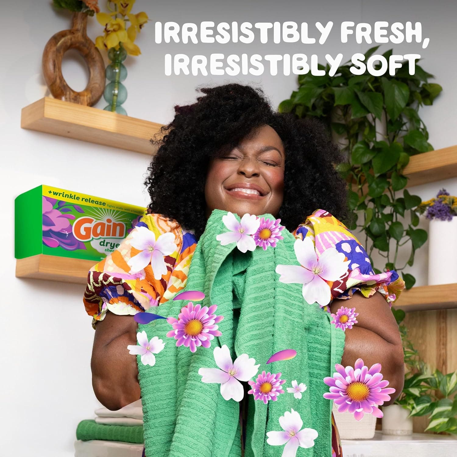 Gain dryer sheets Plus Wrinkle Release, Moonlight Breeze Scent, 120 Count, Fights static with a touch of scent, laundry sheets Moonlight Breeze 120 Count (Pack of 1) - Image 5