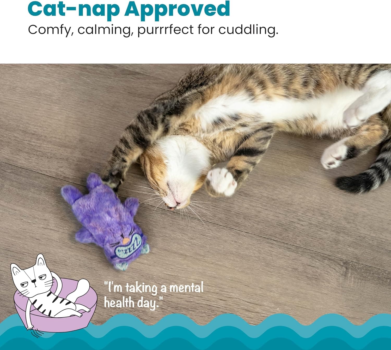 Petstages Purr Pillow Kitty Soothing Plush Cat Toy - Image 3