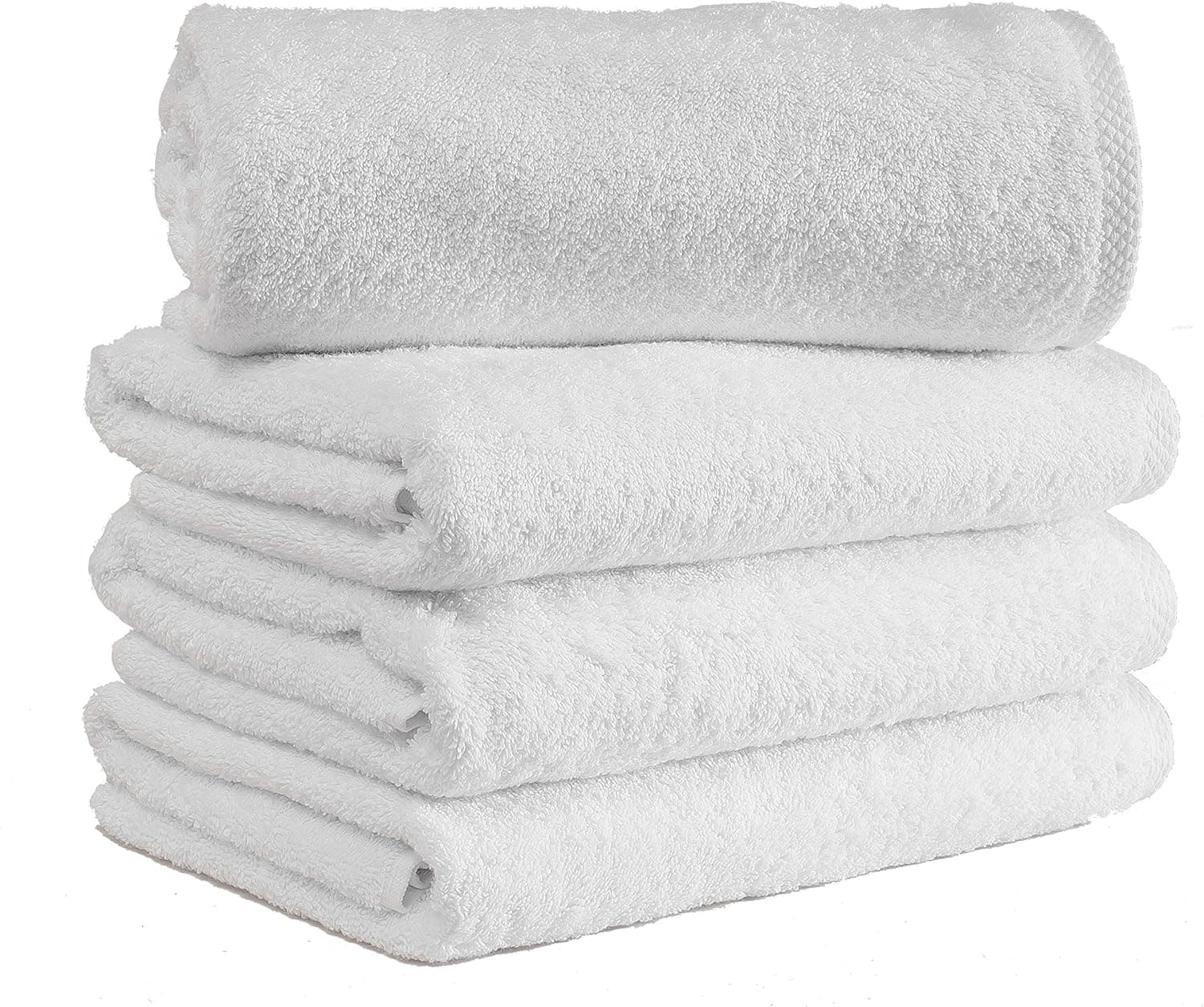 Classic Turkish Towels CTT - Premium 4 Piece Bath Towel Set, Made with 100% Turkish Cotton, Quick Drying, Highly Absorbent & Comfy Towels for Spa & Hotel | 27"x54" (White) 4-Piece Bath Towels-27 x 54 Inches White - Image 2