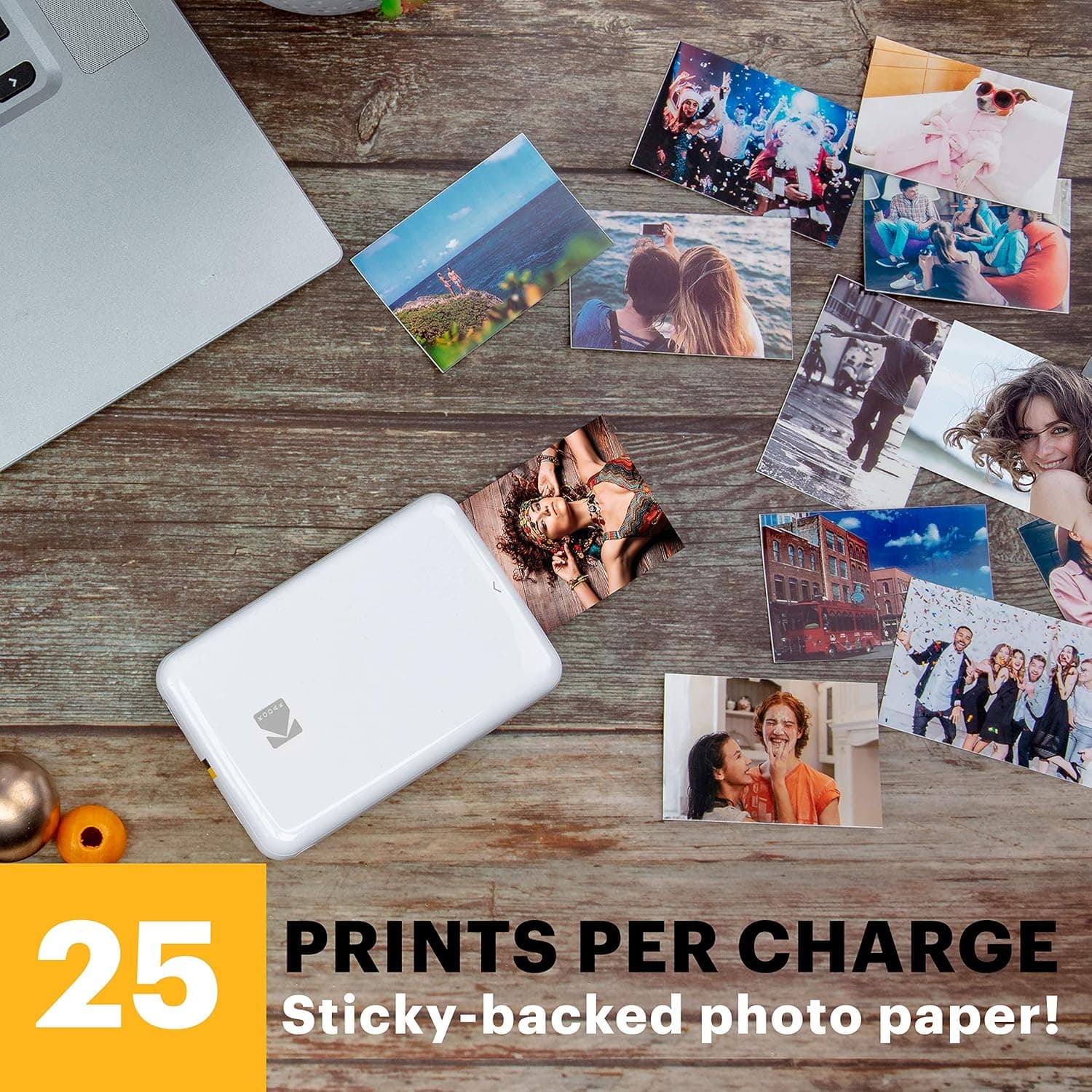 KODAK Step Instant Smartphone Photo Printer - Portable Mini Color Wireless Mobile Printer - Zink 2x3” Sticky-Back Photos - Bluetooth Compatible with iOS & Android Devices - Fun Editing App - White White Printer - Image 3