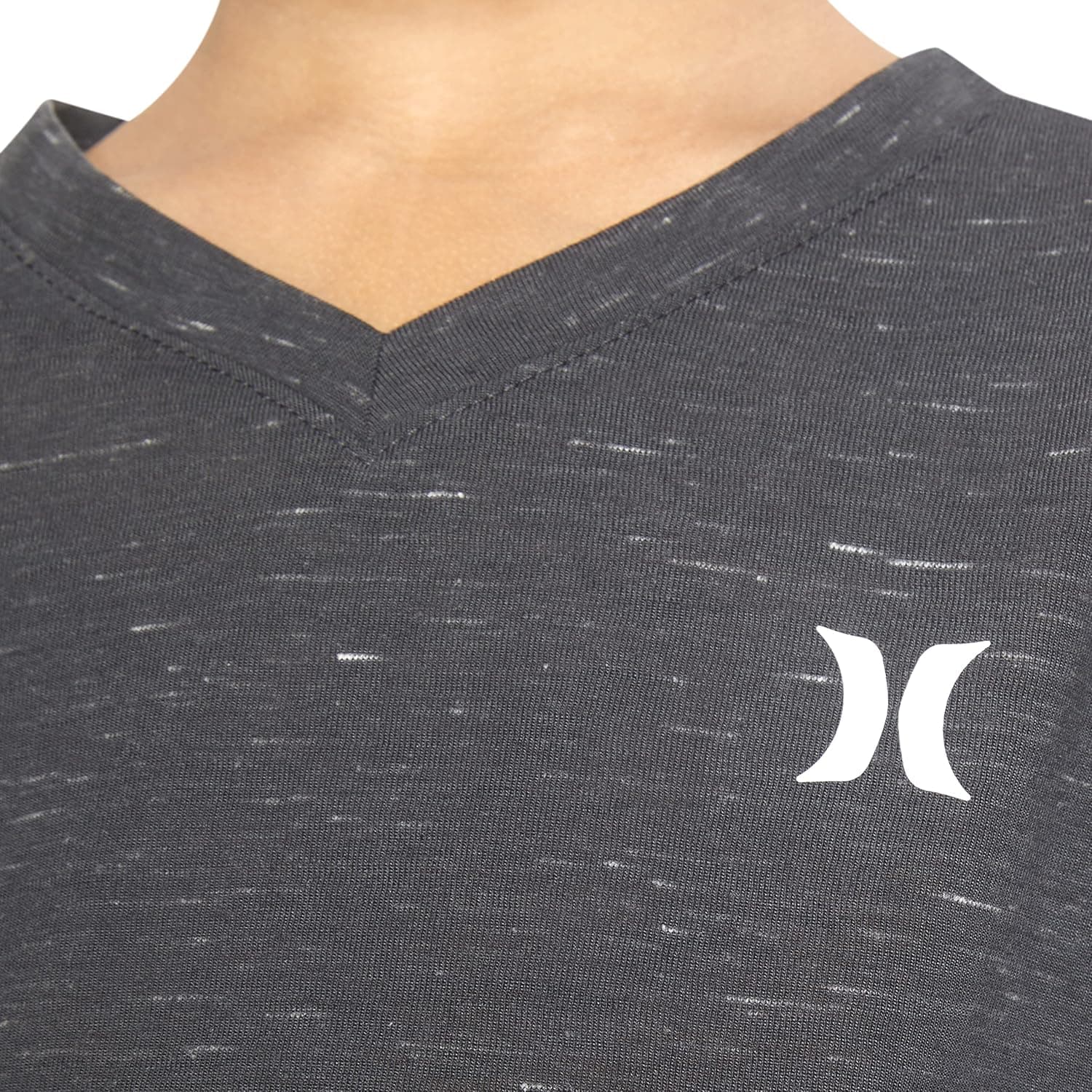 Hurley Boys Soft Basic Cloud Slub T-Shirt Small Carbon V-neck - Image 6