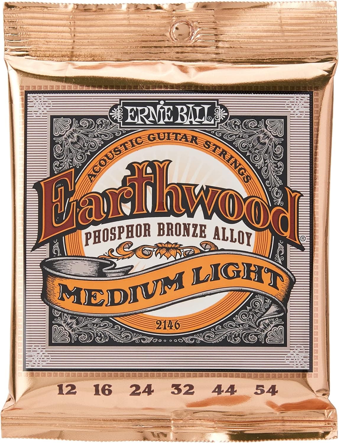 Ernie Ball Earthwood Medium Light Phosphor Bronze Acoustic Guitar Strings, 12-54 Gauge (P02146) Medium Light (12-54) Single Pack - Image 3